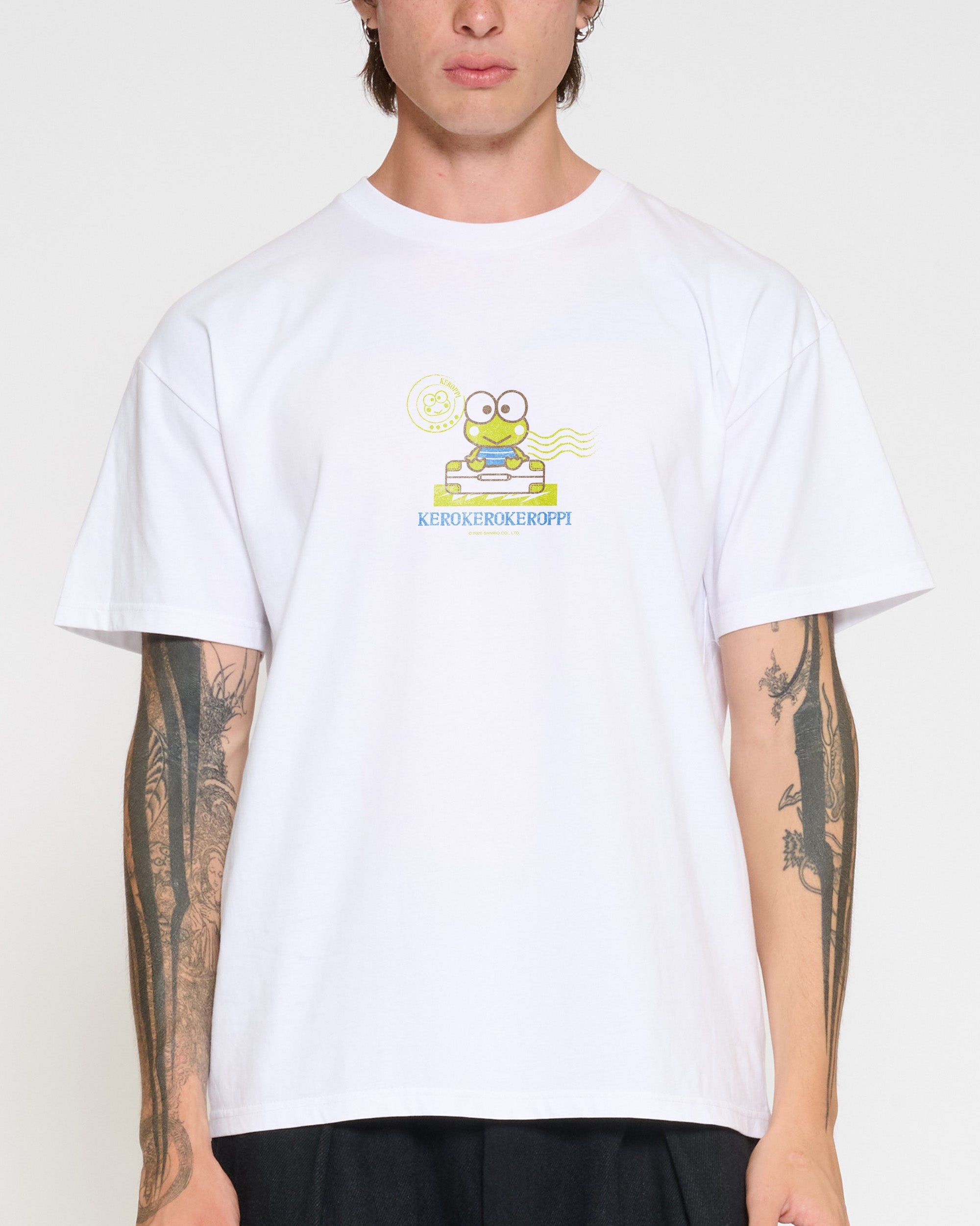 Keroppi Stamp T-Shirt Official Hello Kitty and Friends collab Threadheads