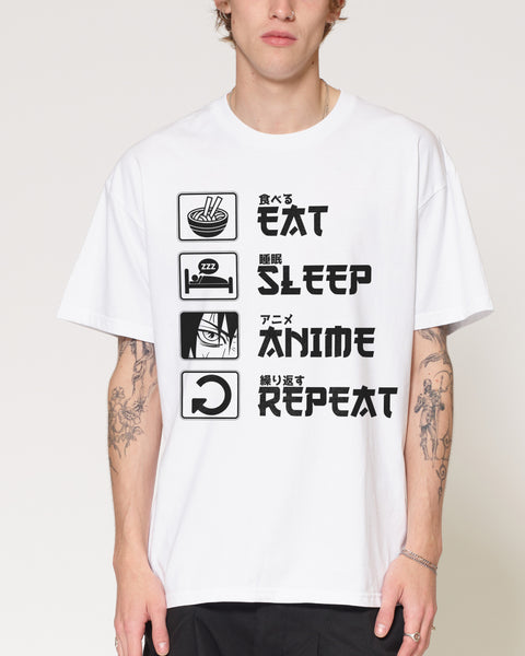 Eat Sleep Anime Repeat T-Shirt | Anime T-Shirt USA