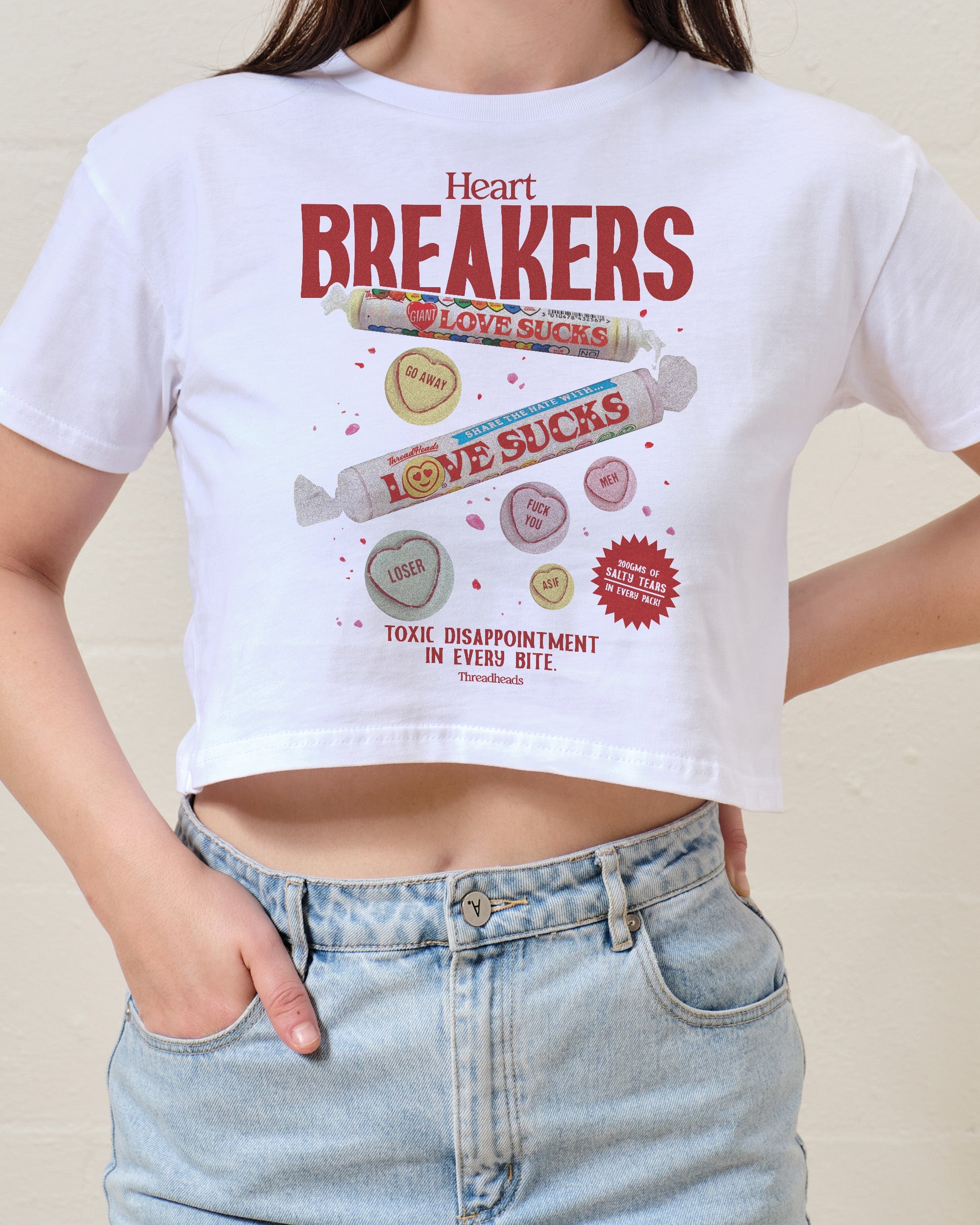 Heart Breakers Crop Tee Australia Online White