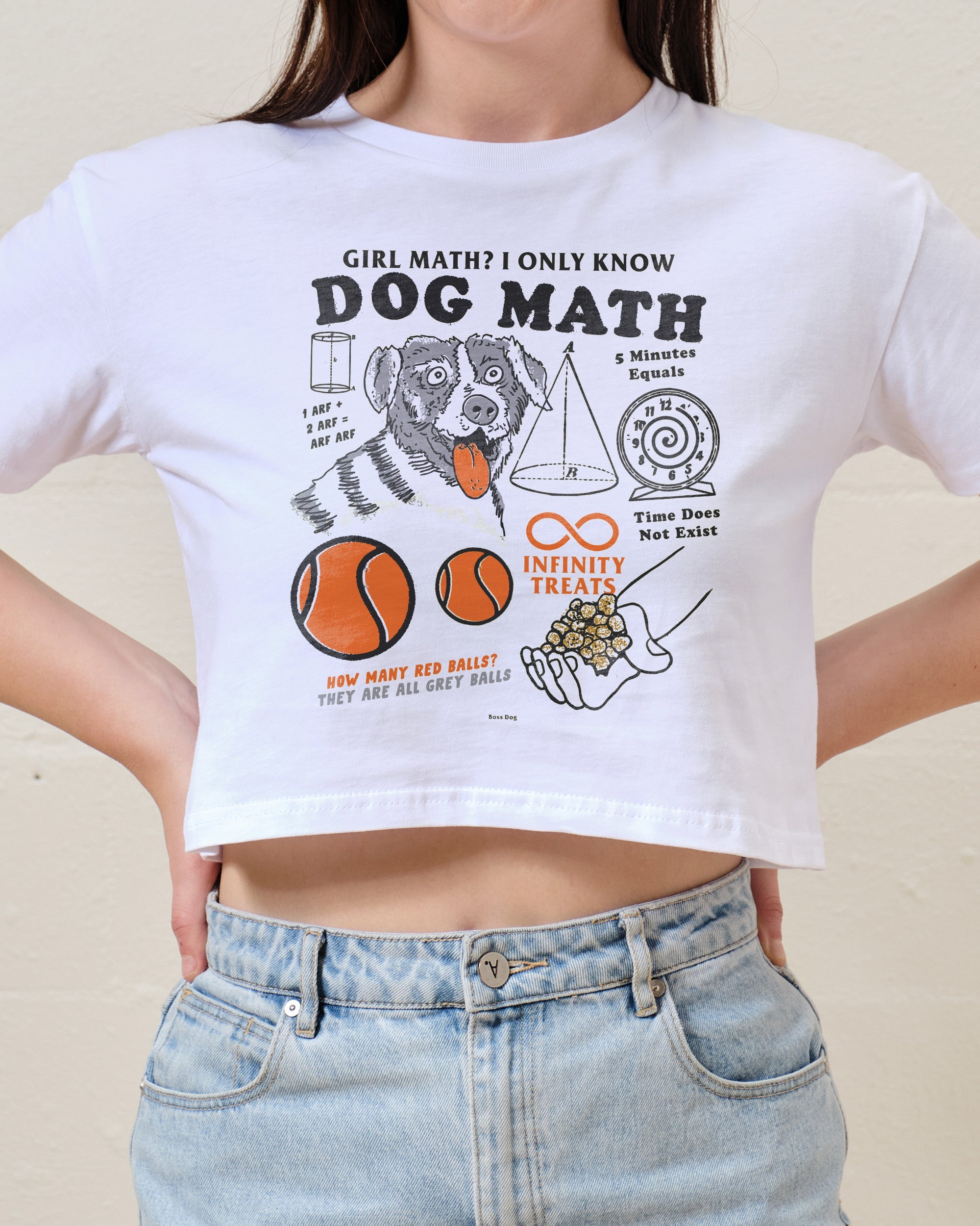 Dog Math Crop Tee Australia Online White