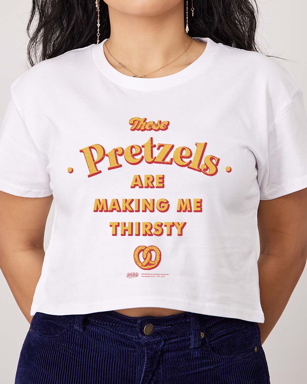 These Pretzels Are Making Me Thirsty Crop Tee Australia Online White