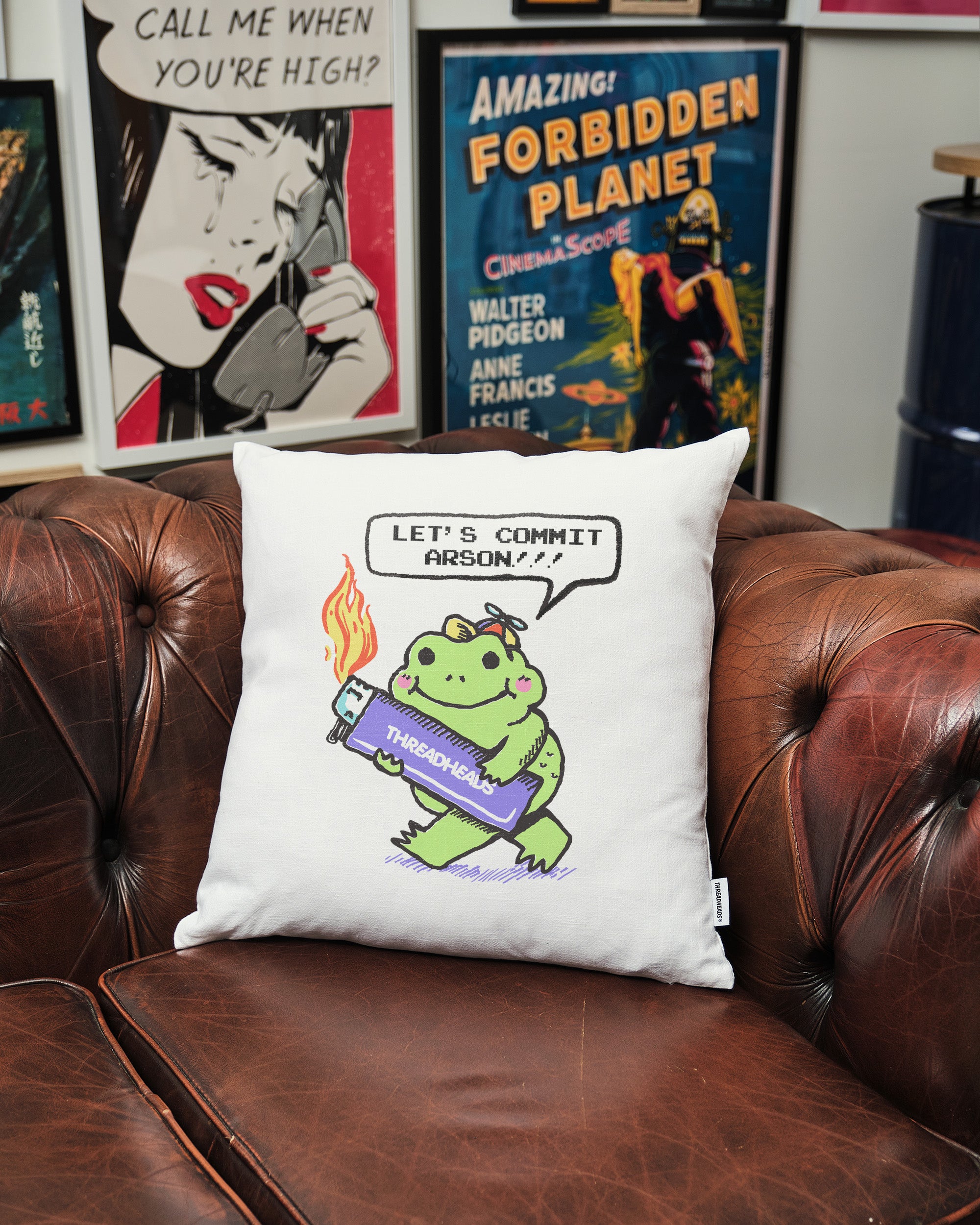 Let's Commit Arson Cushion Australia Online White