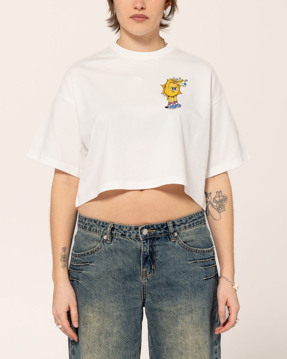 Hit Em' With the Good Vibes Crop Tee