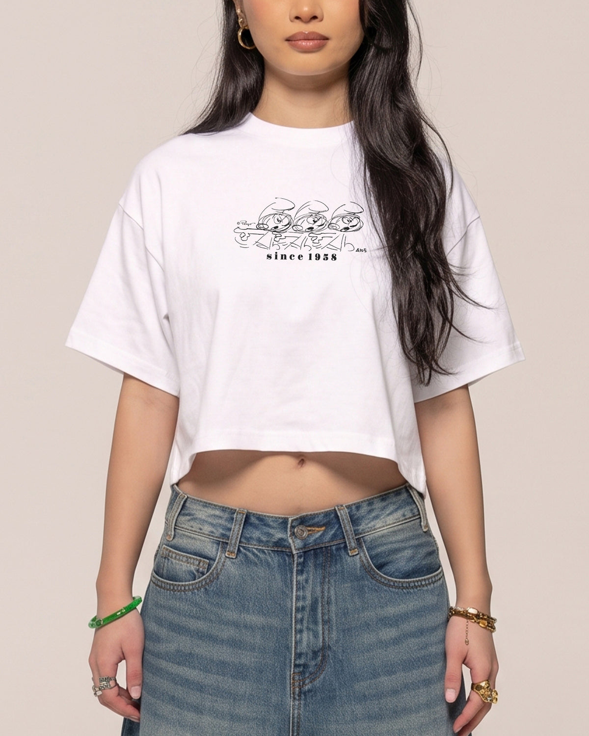 Should of Asked for a Smurf White Crop Tee