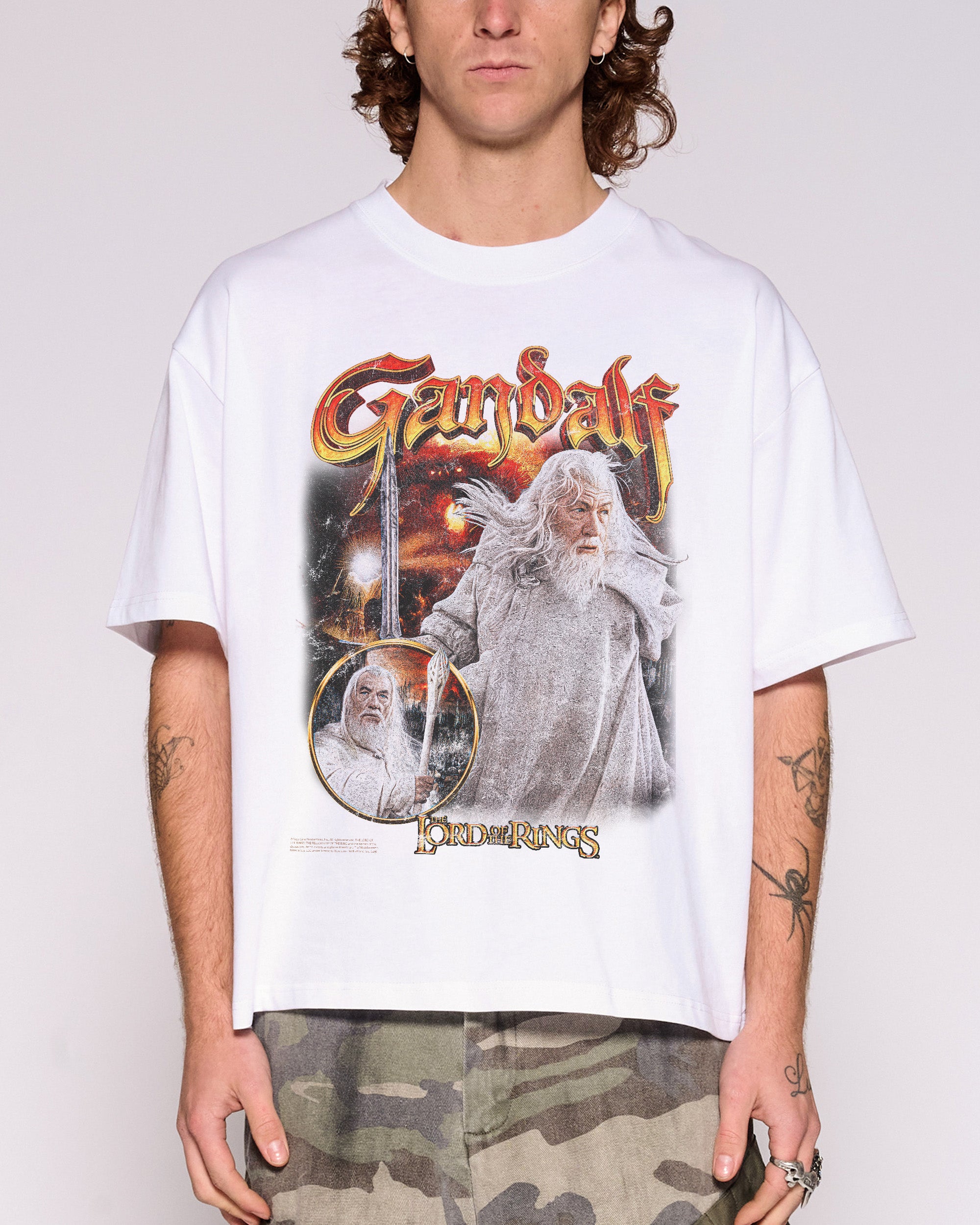 Gandalf the White White Oversized Crop Tee