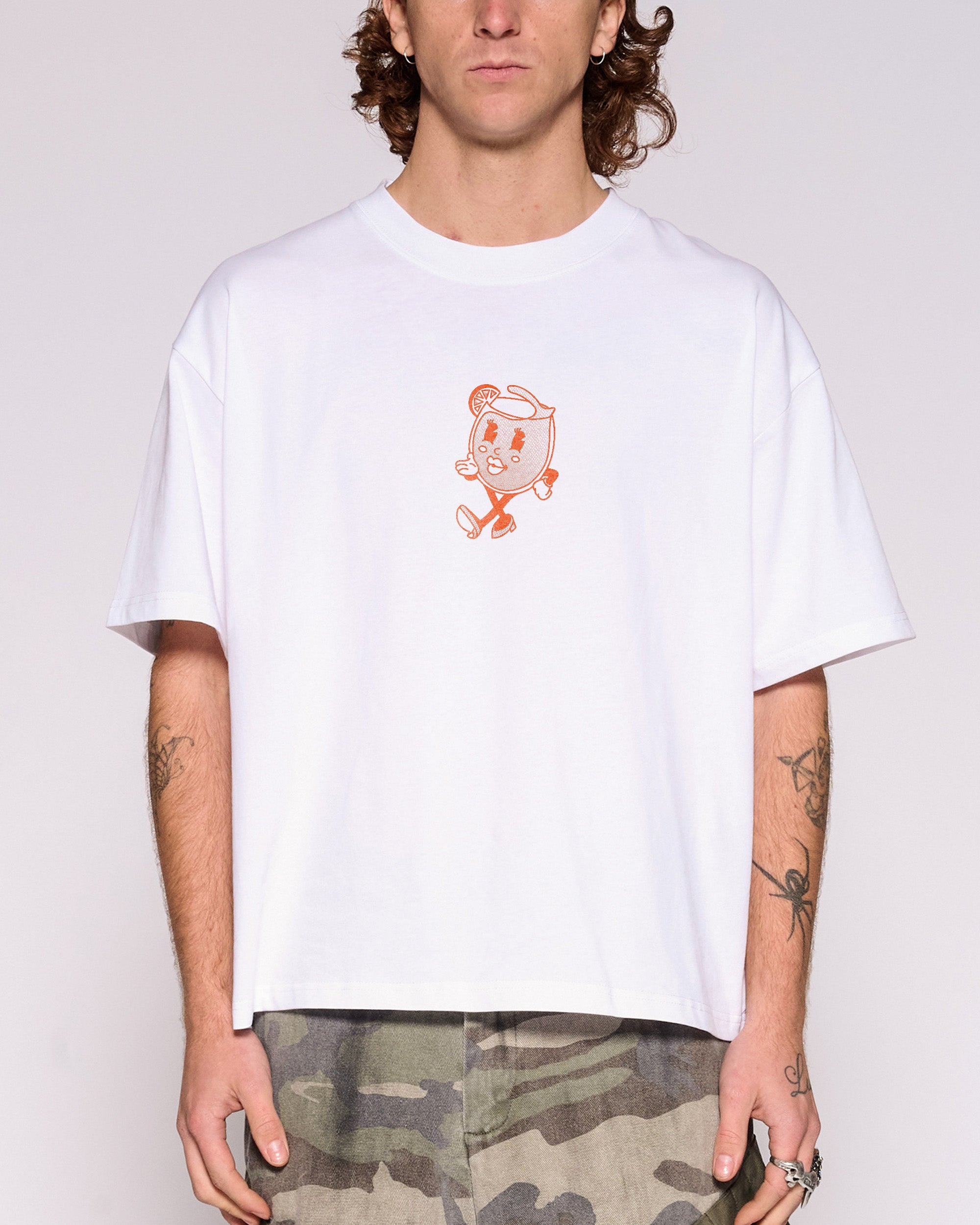 Aperol Spritz White Oversized Crop Tee