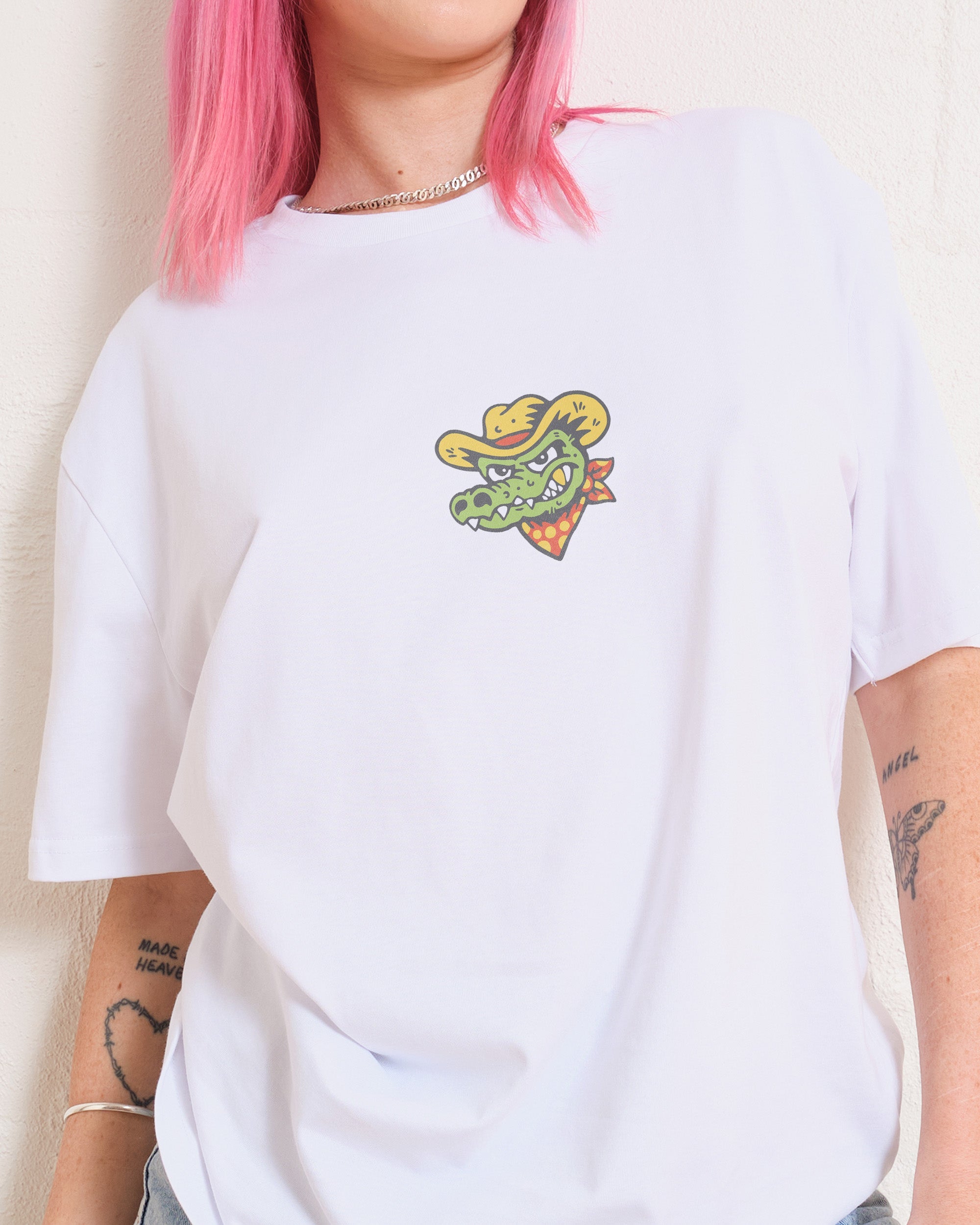 Yee Haw Crocodile T-Shirt Australia Online White