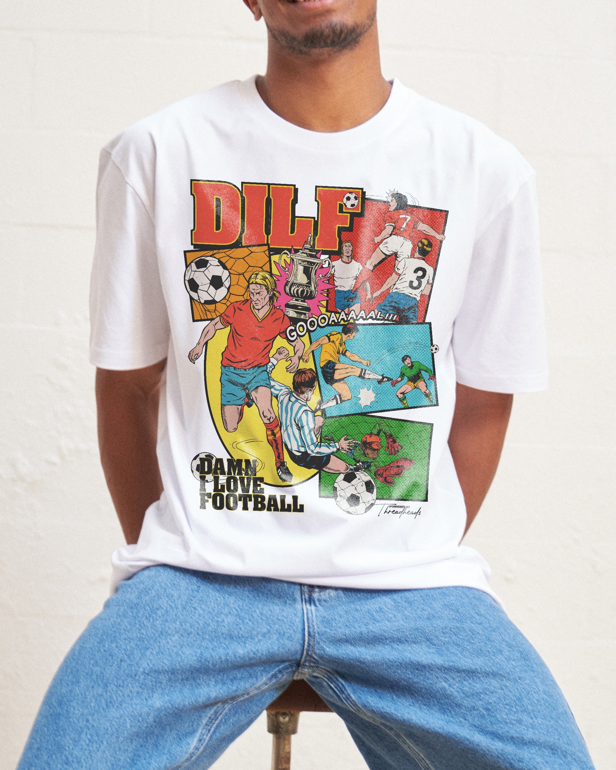 DILF FOOTBALL T-Shirt Australia Online White