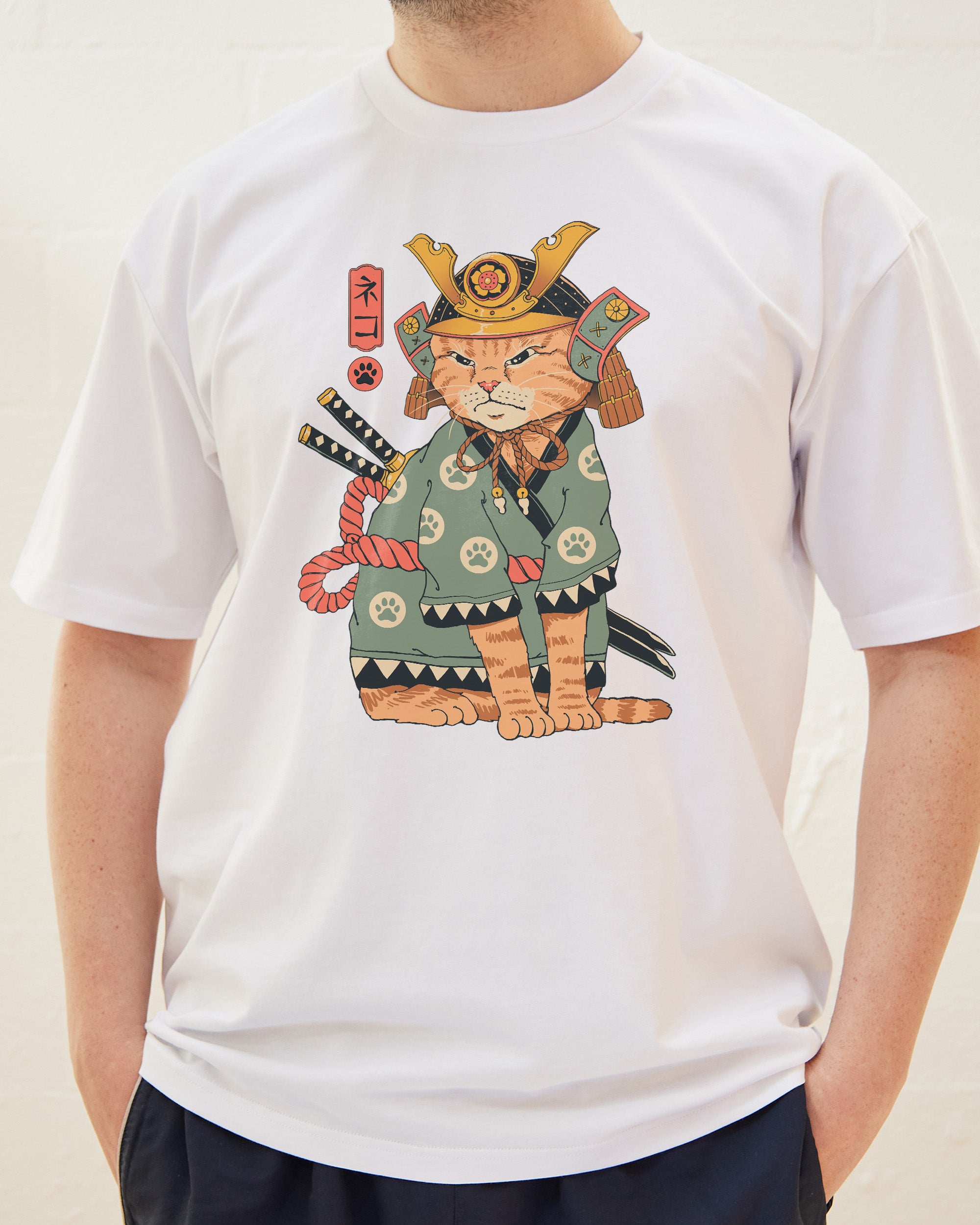 Samurai cat shop t shirt