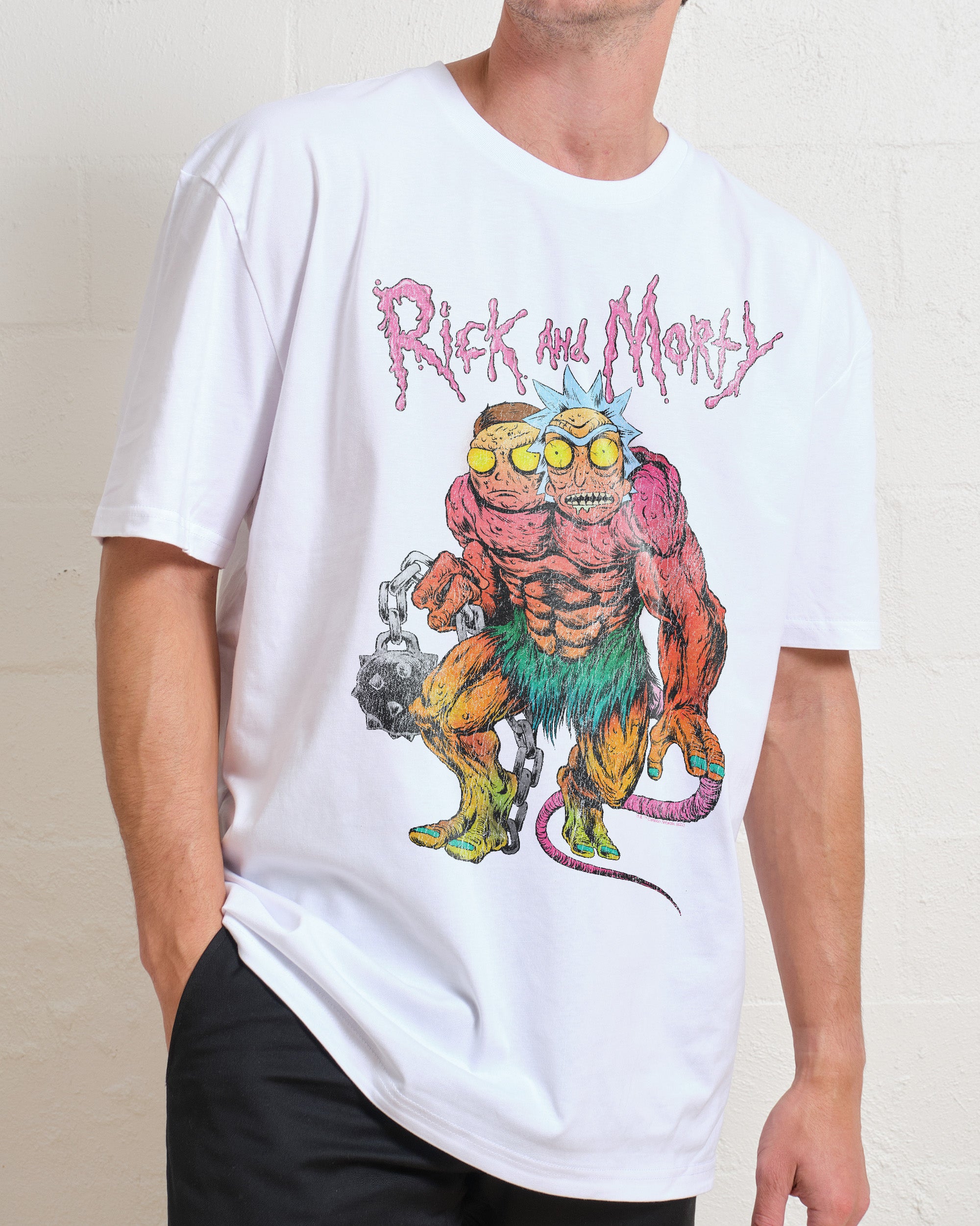 Rick and Morty Monsters T Shirt Men s Pale Blue XS