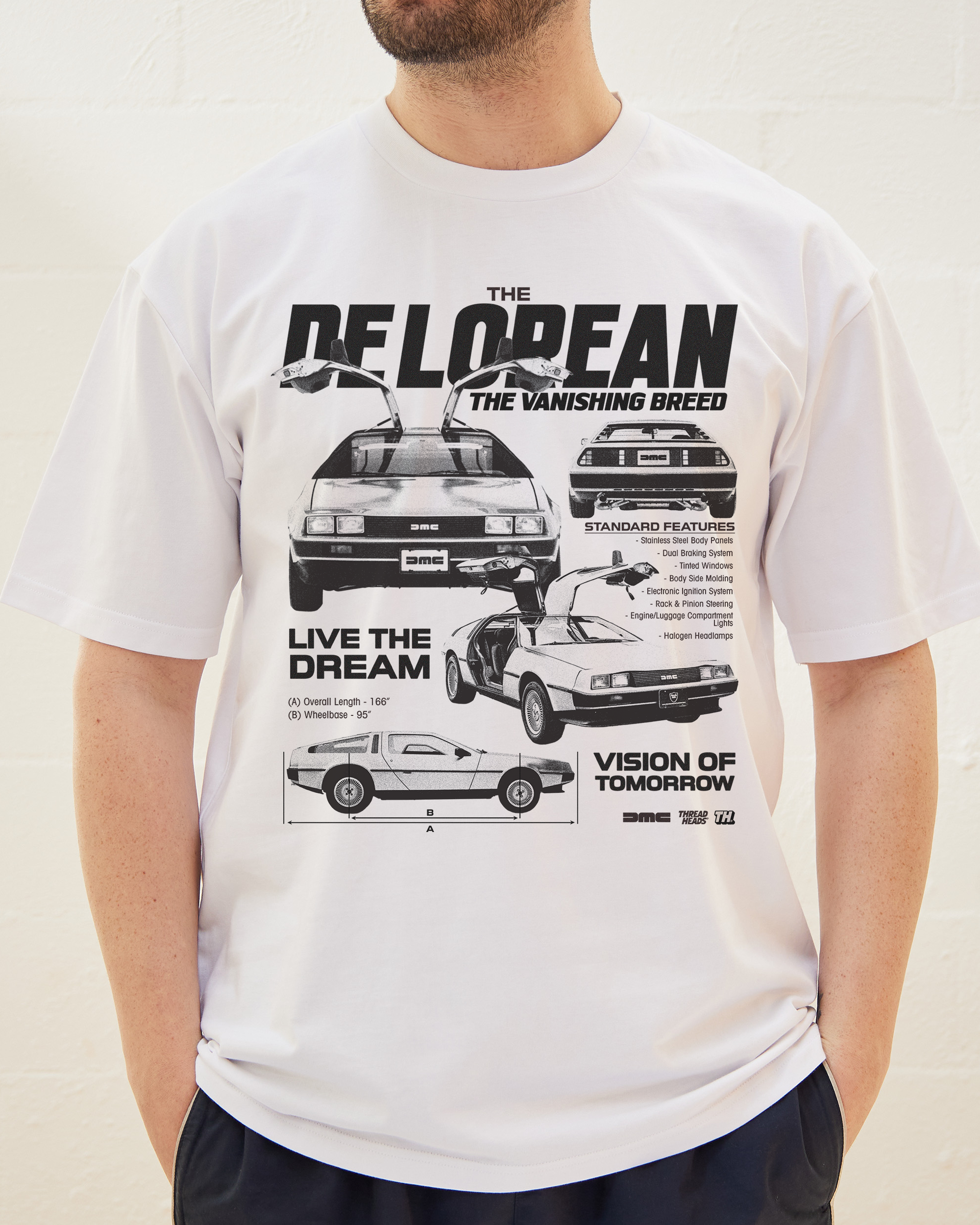 DeLorean Blueprint T-Shirt Australia Online White