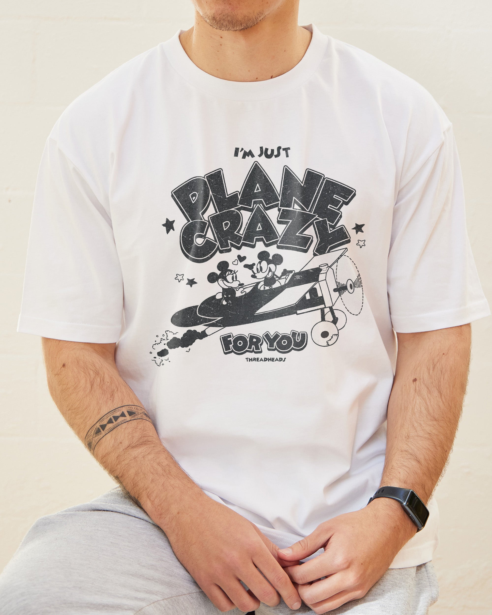 Plane Crazy For You T-Shirt Australia Online White