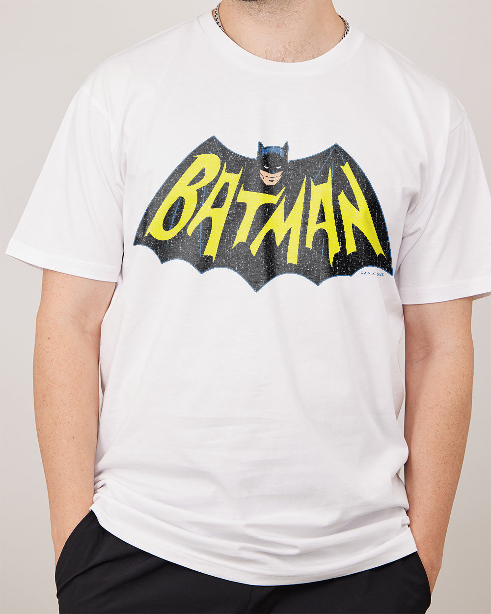 Batman Vintage 60s Logo T-Shirt Australia Online #colour_white