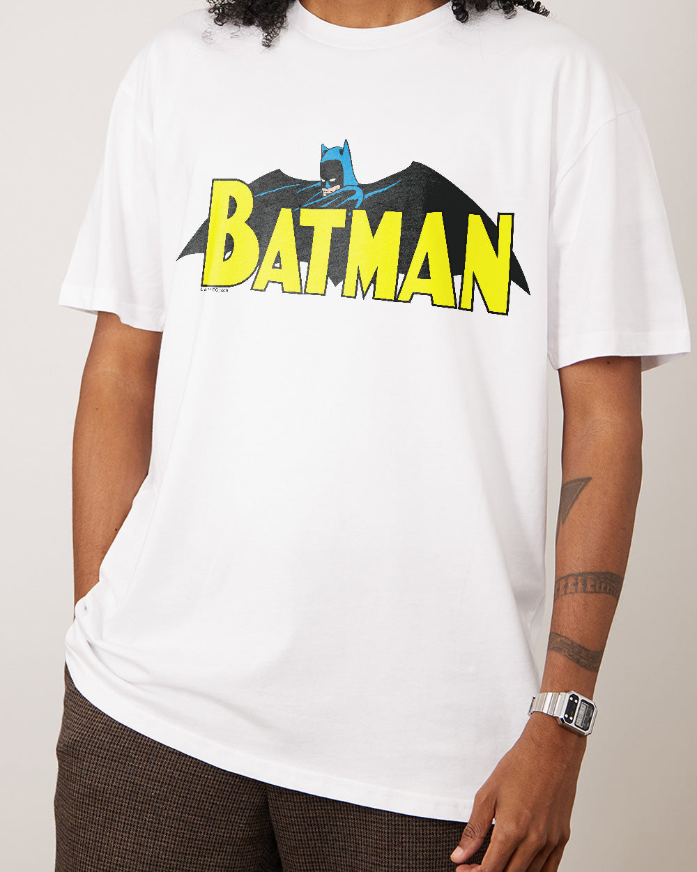 Caped Batman Logo T-Shirt Australia Online #colour_white