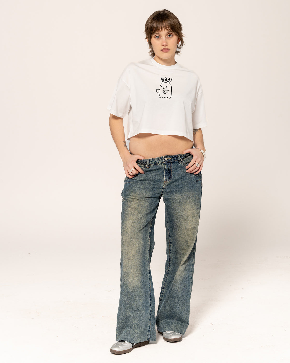 Boo Ghost Crop Tee