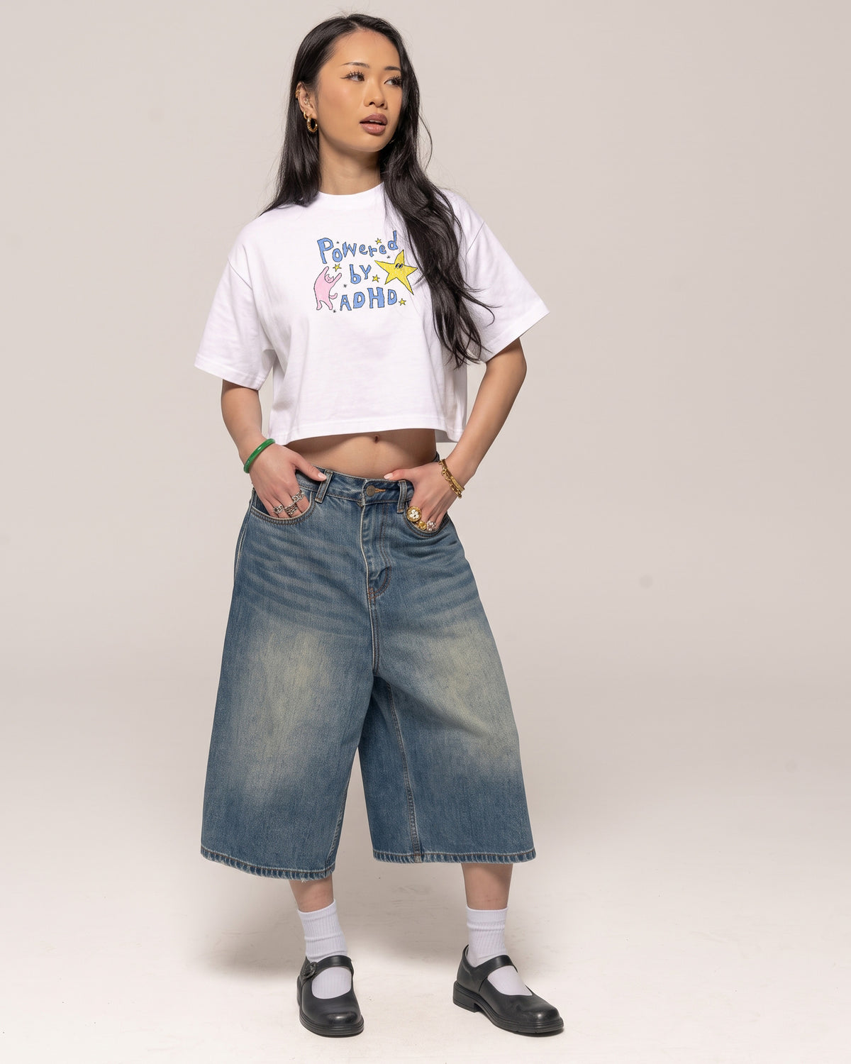 Powered by ADHD Crop Tee