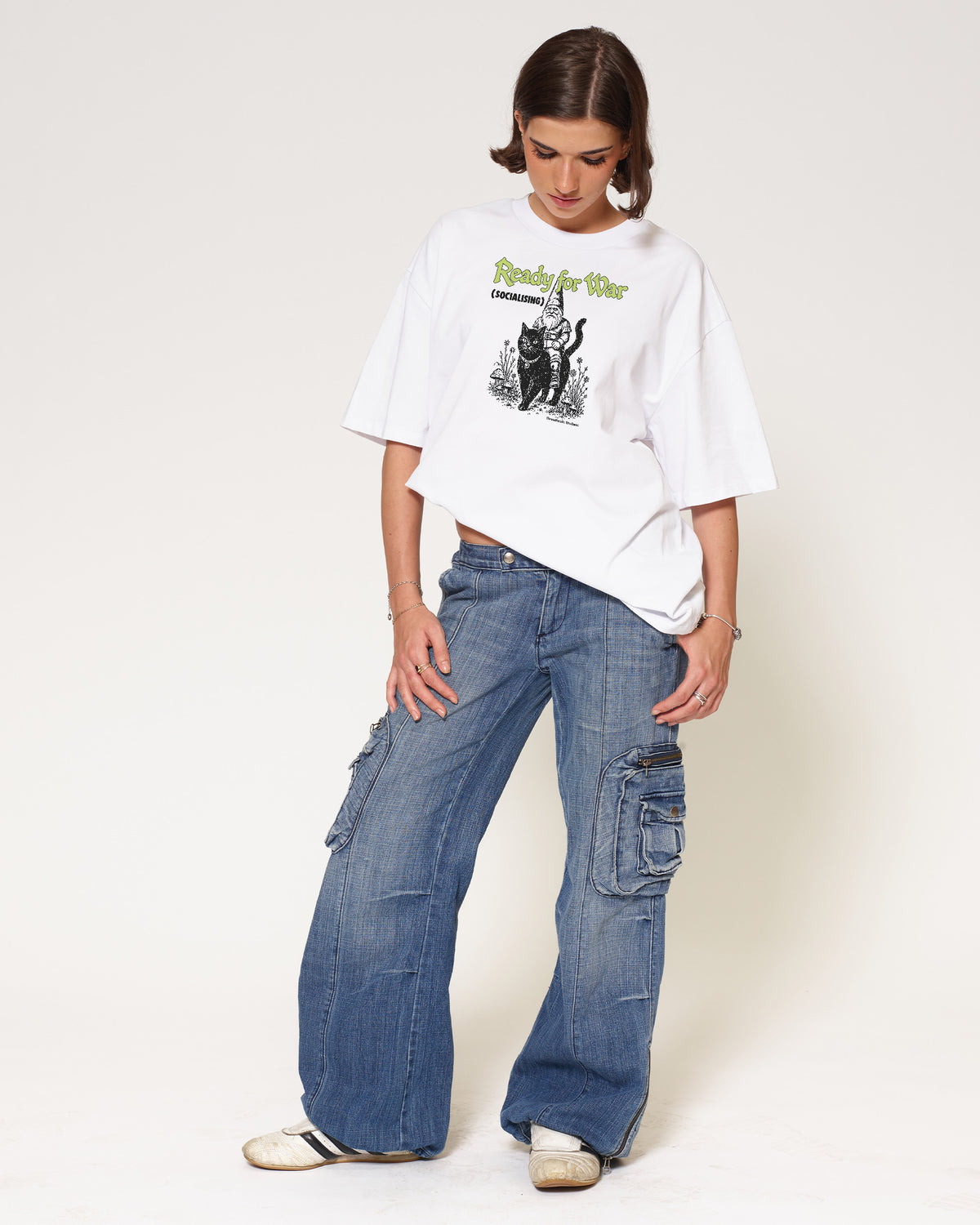 Ready for war White Oversized Tee