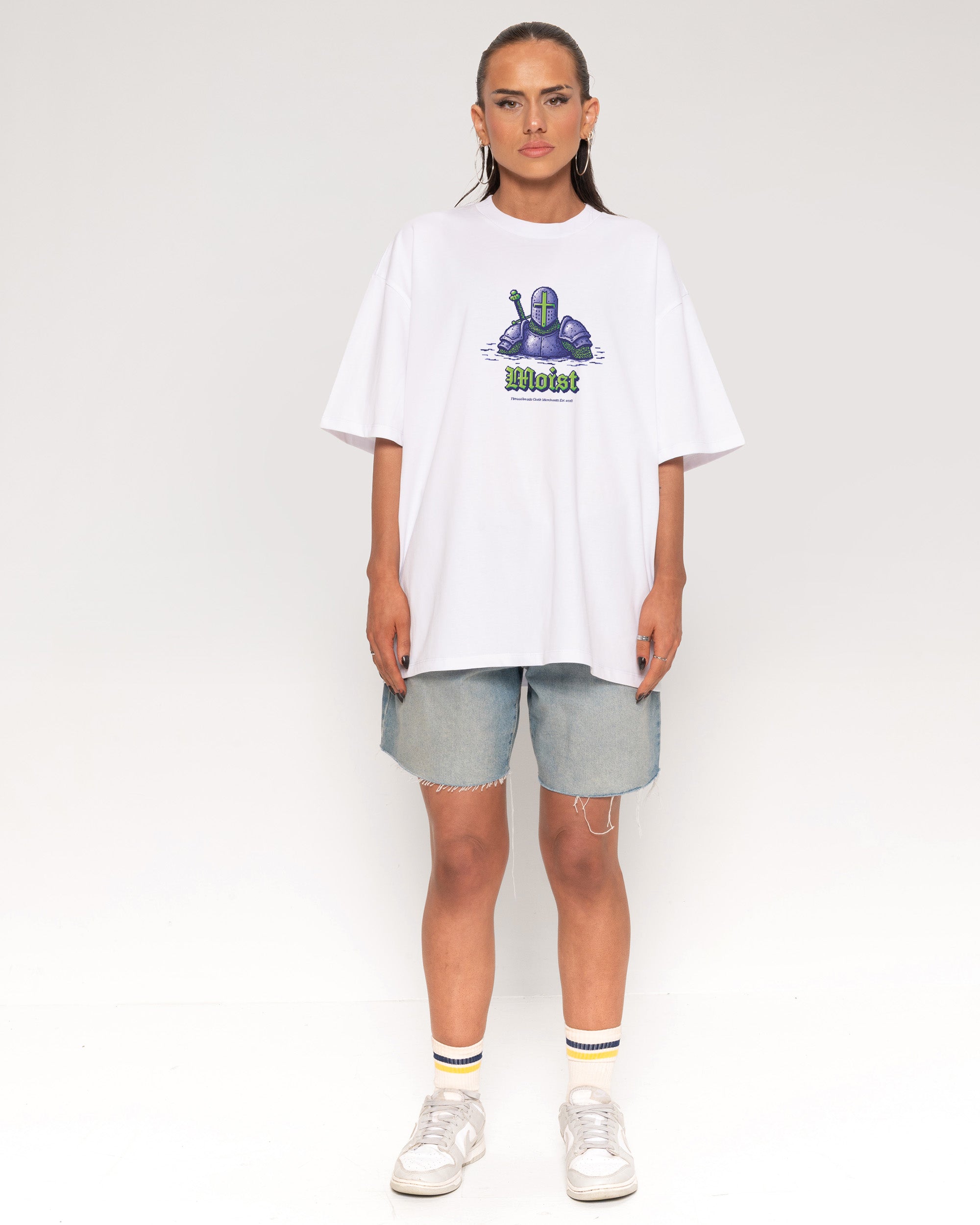 Moist Knight White Oversized Tee