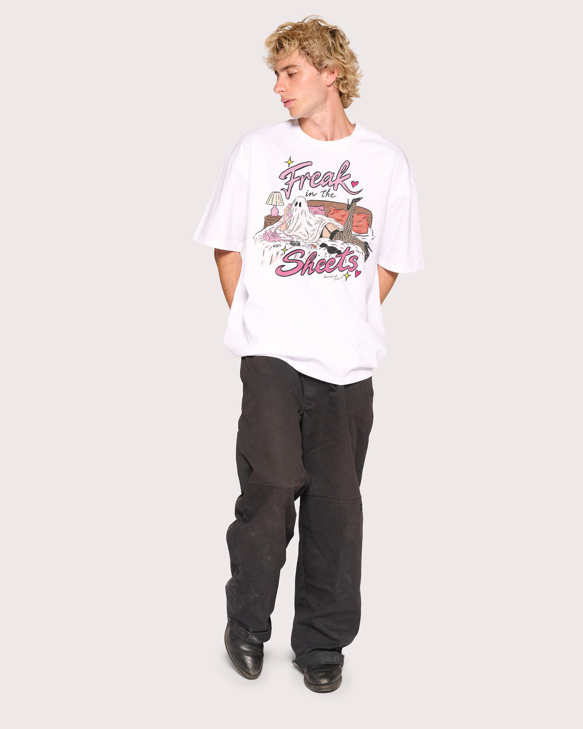 Freak in the Sheets Ghost White Oversized Tee