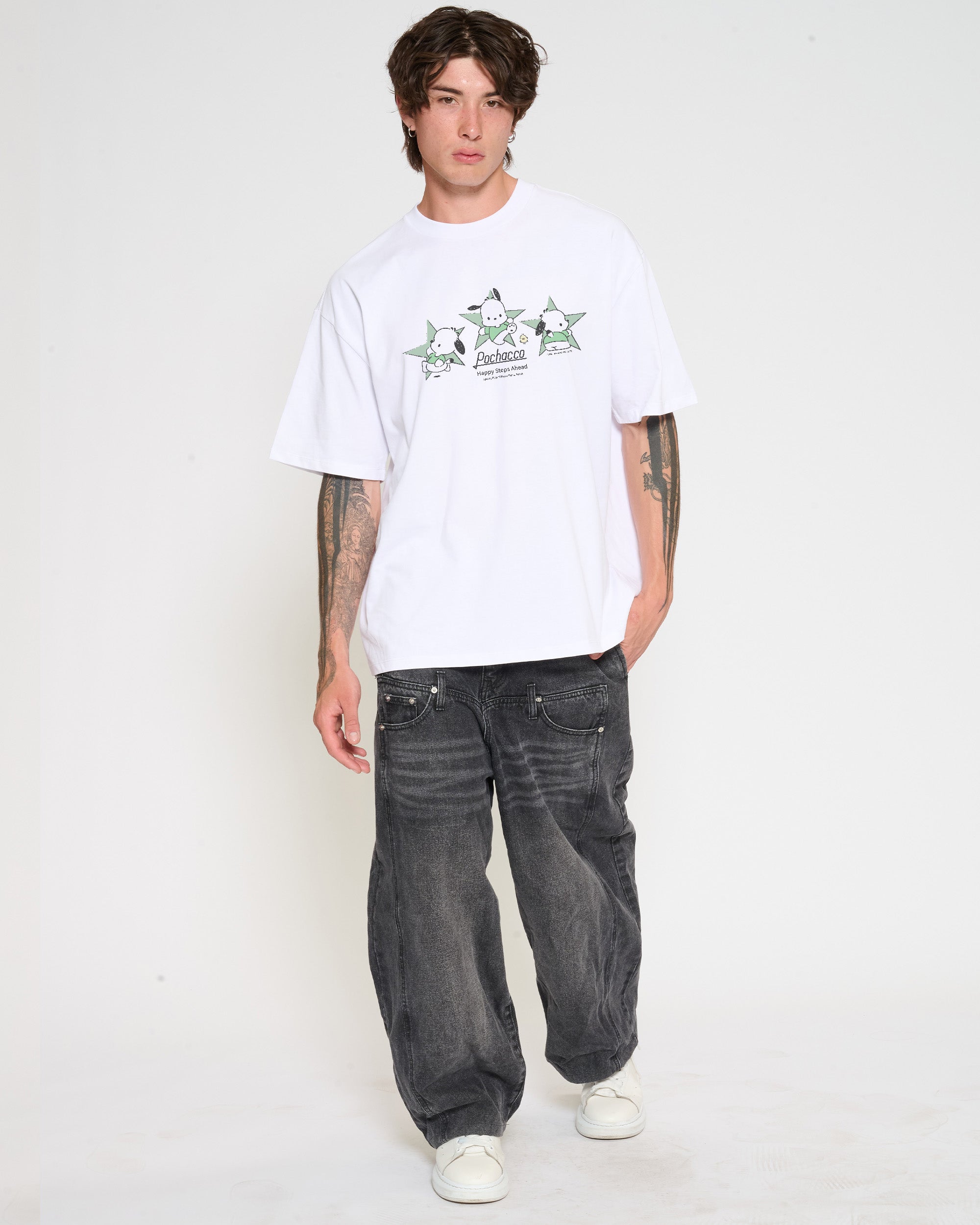 Pochacco Happy Steps Oversized Tee Official Hello Kitty and Friends collab Threadheads