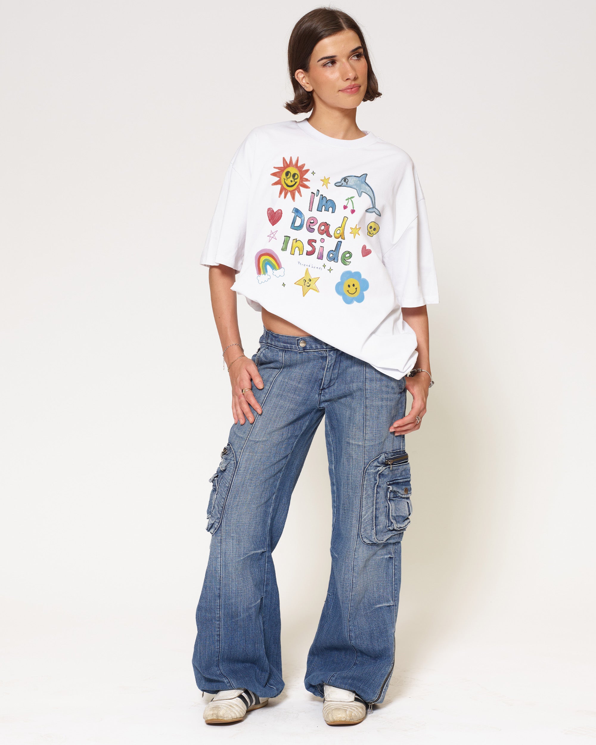 I’m Dead Inside White Oversized Tee