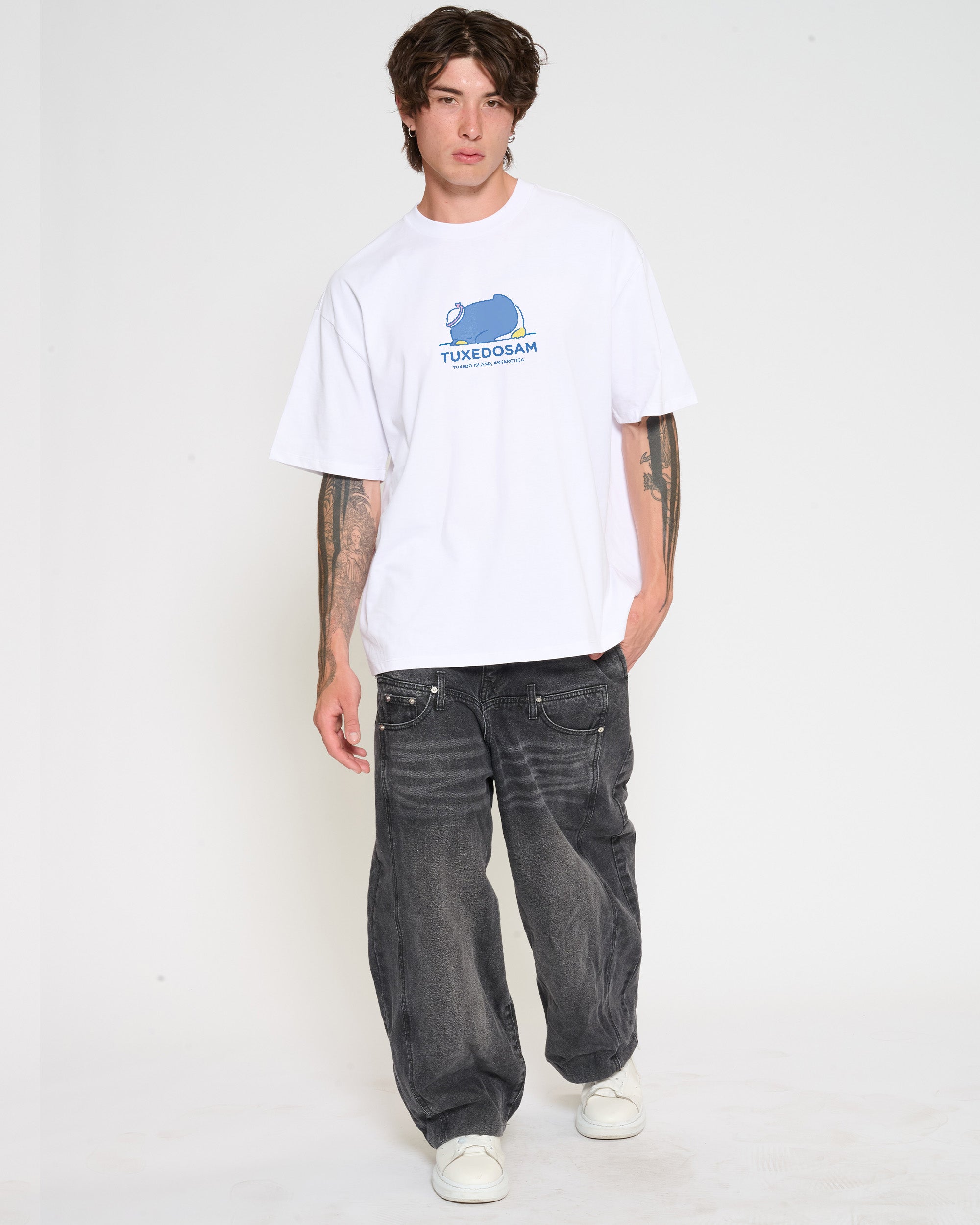 Tuxedosam Staying Cool Oversized Tee Official Hello Kitty and Friends collab Threadheads