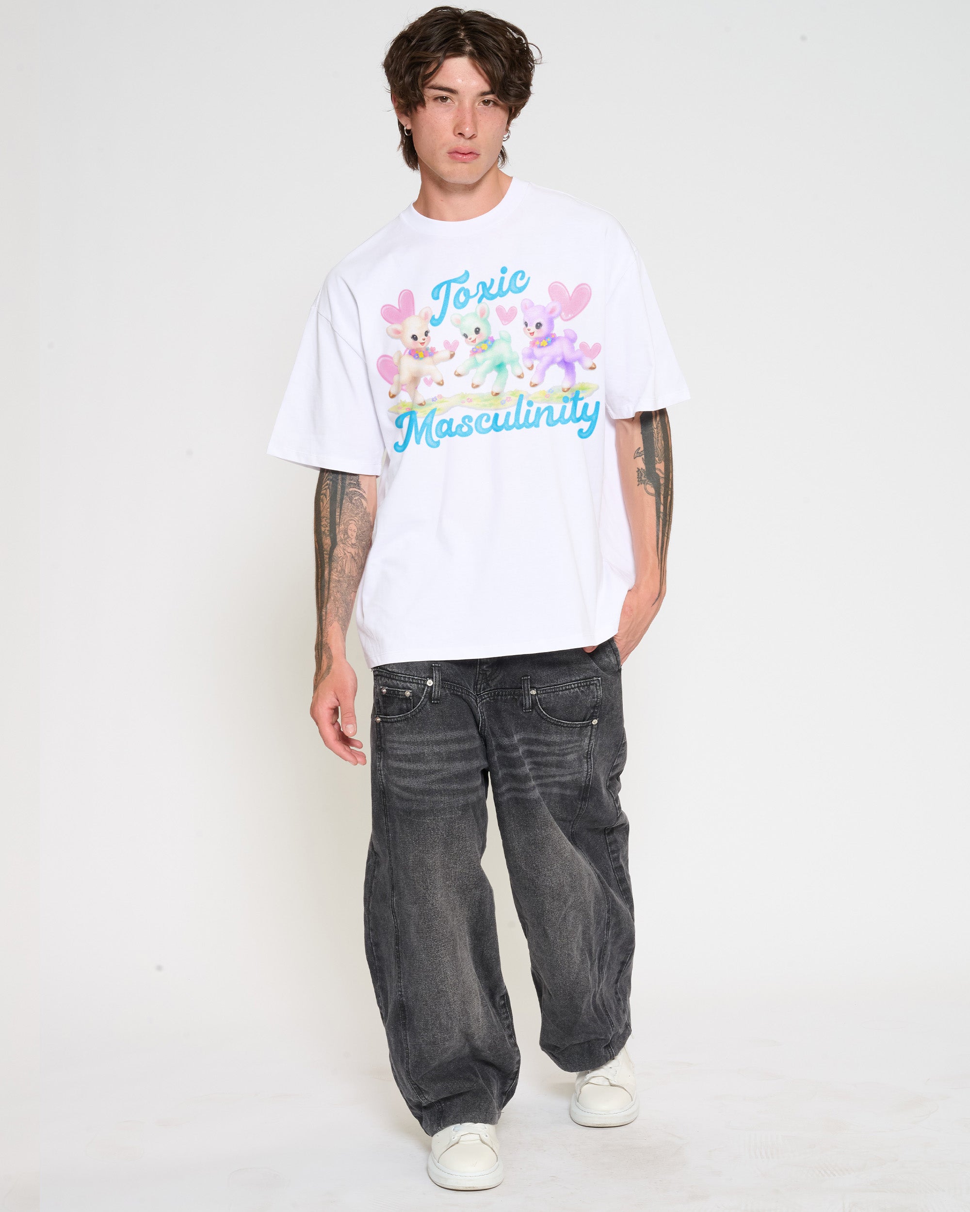 Toxic Masculinity White Oversized Tee
