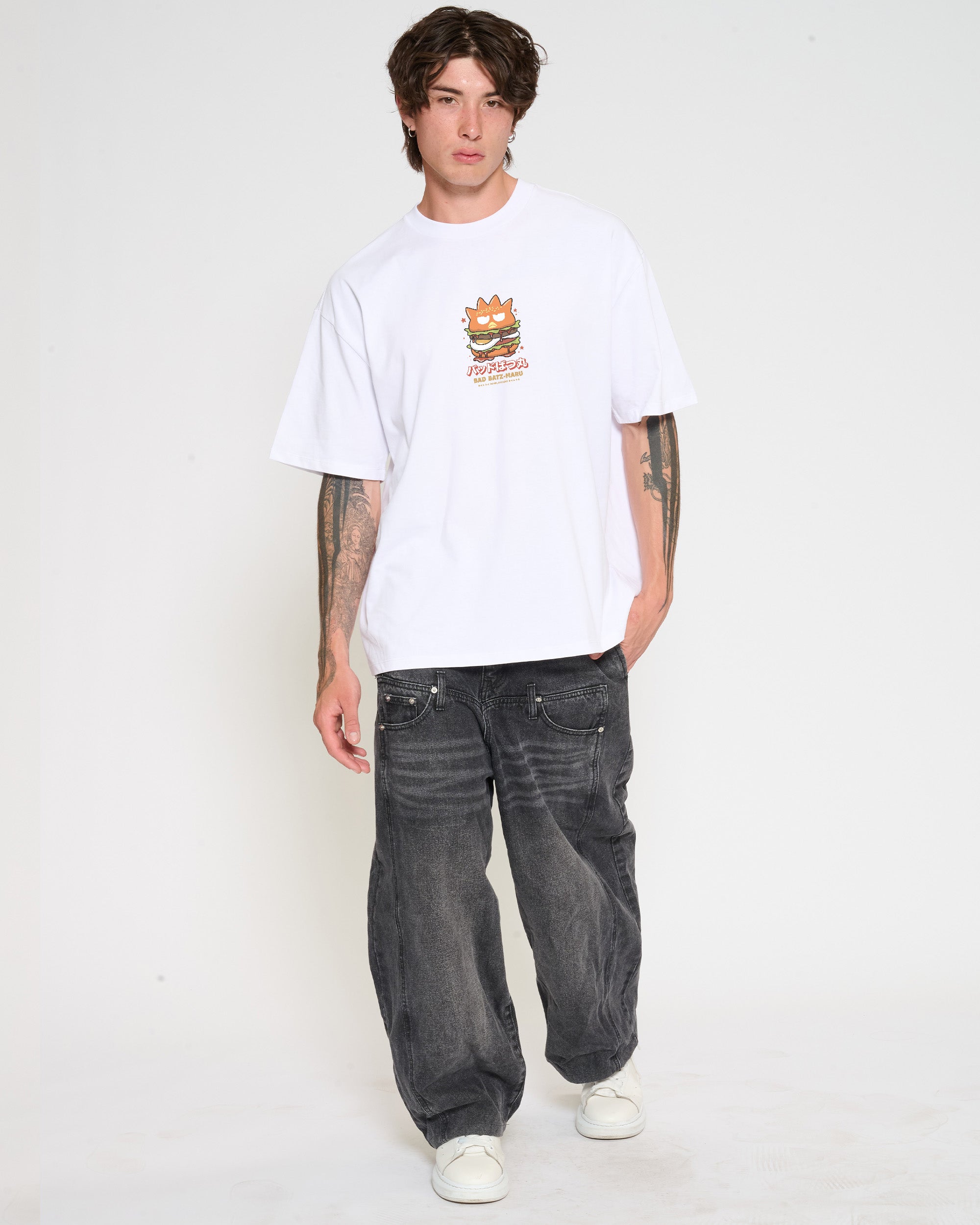 Bad Badtz-Maru Burger Oversized Tee Official Hello Kitty and Friends collab Threadheads