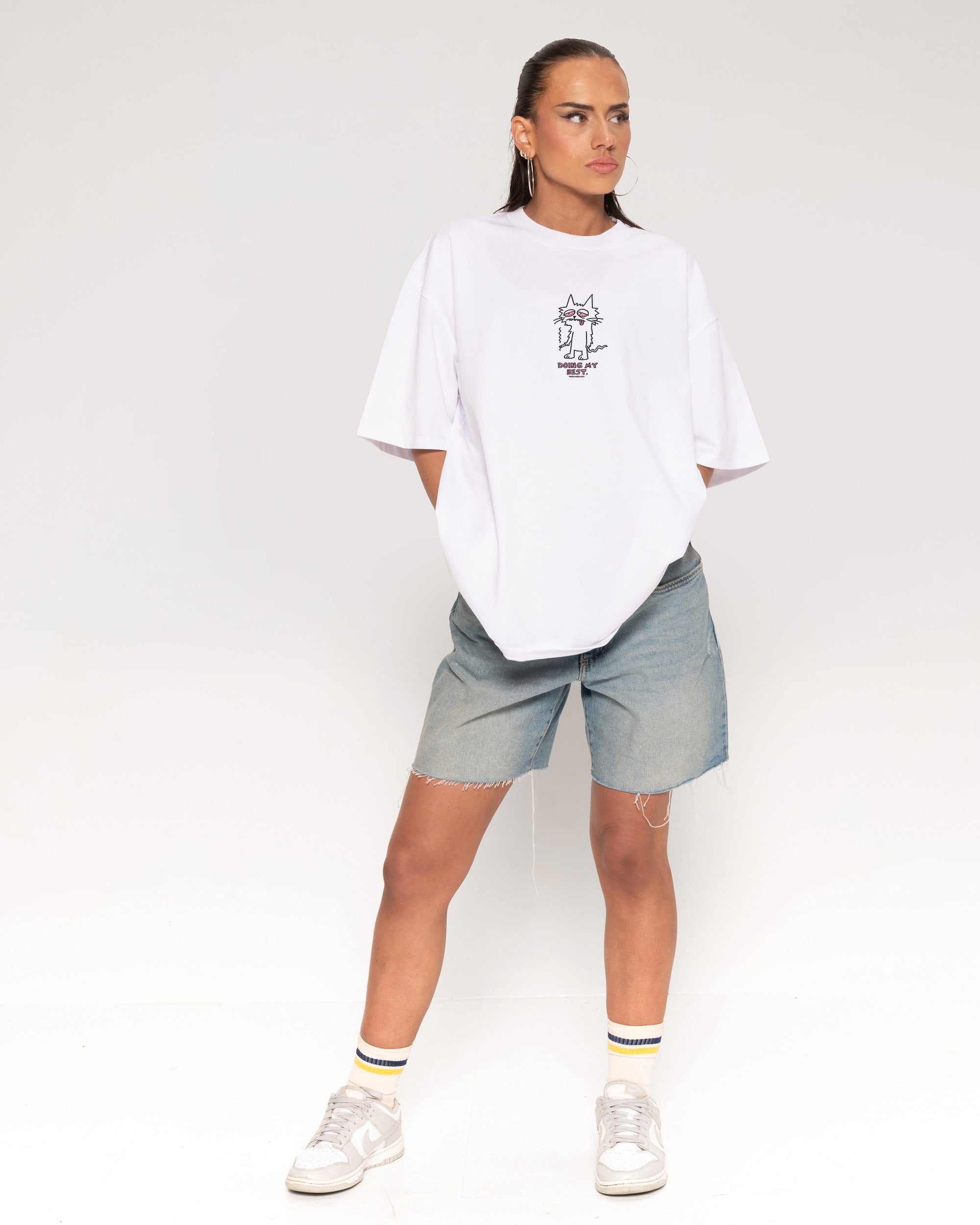 Doing My Best White Oversized Tee