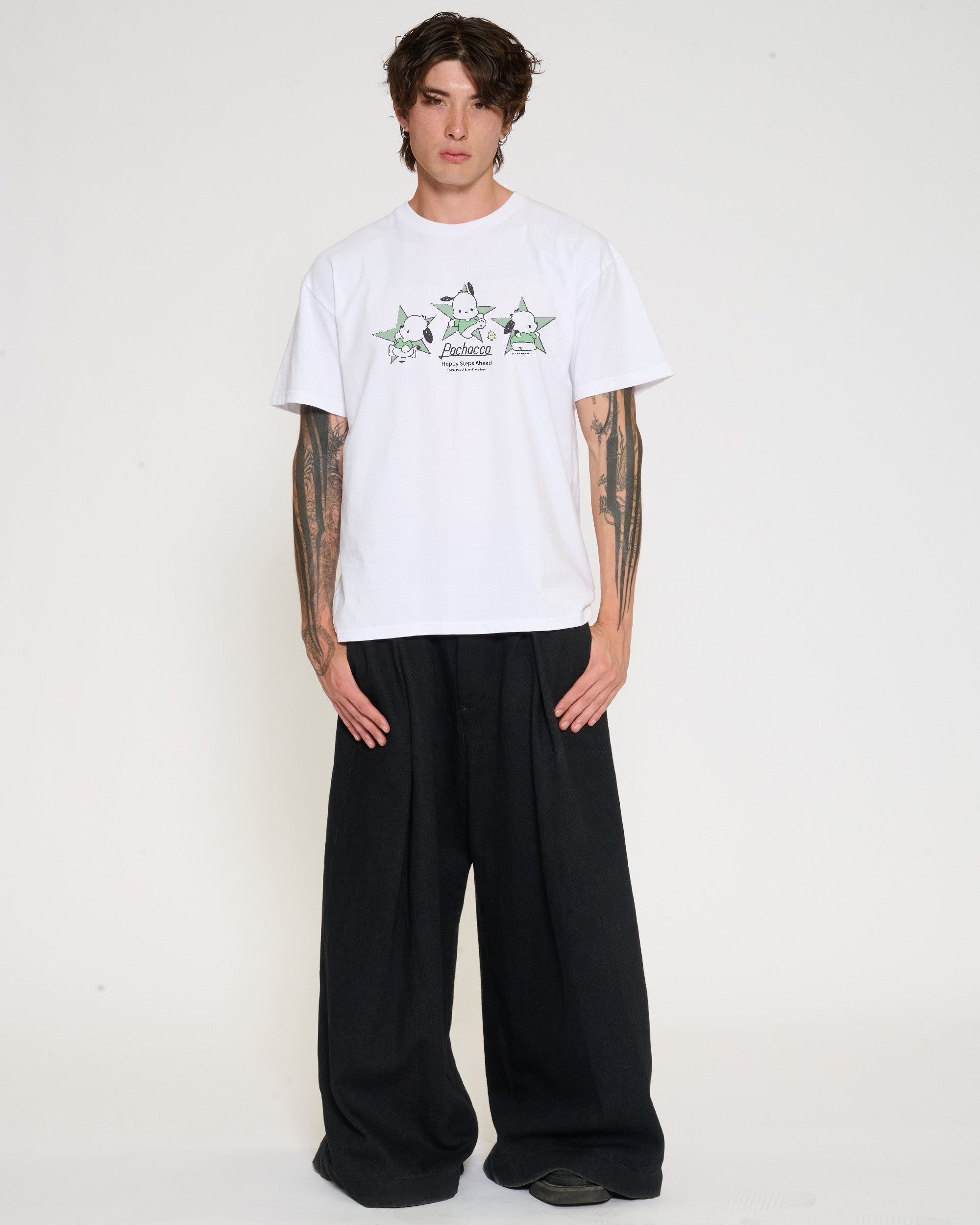 Pochacco Happy Steps T-Shirt Official Hello Kitty and Friends collab Threadheads