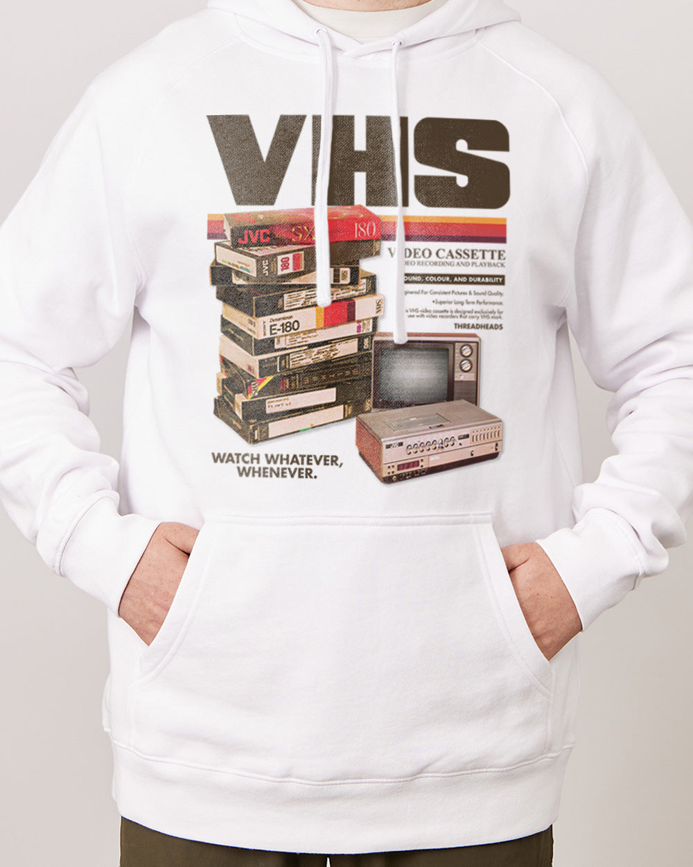 Vintage VHS Tapes Hoodie Australia Online White
