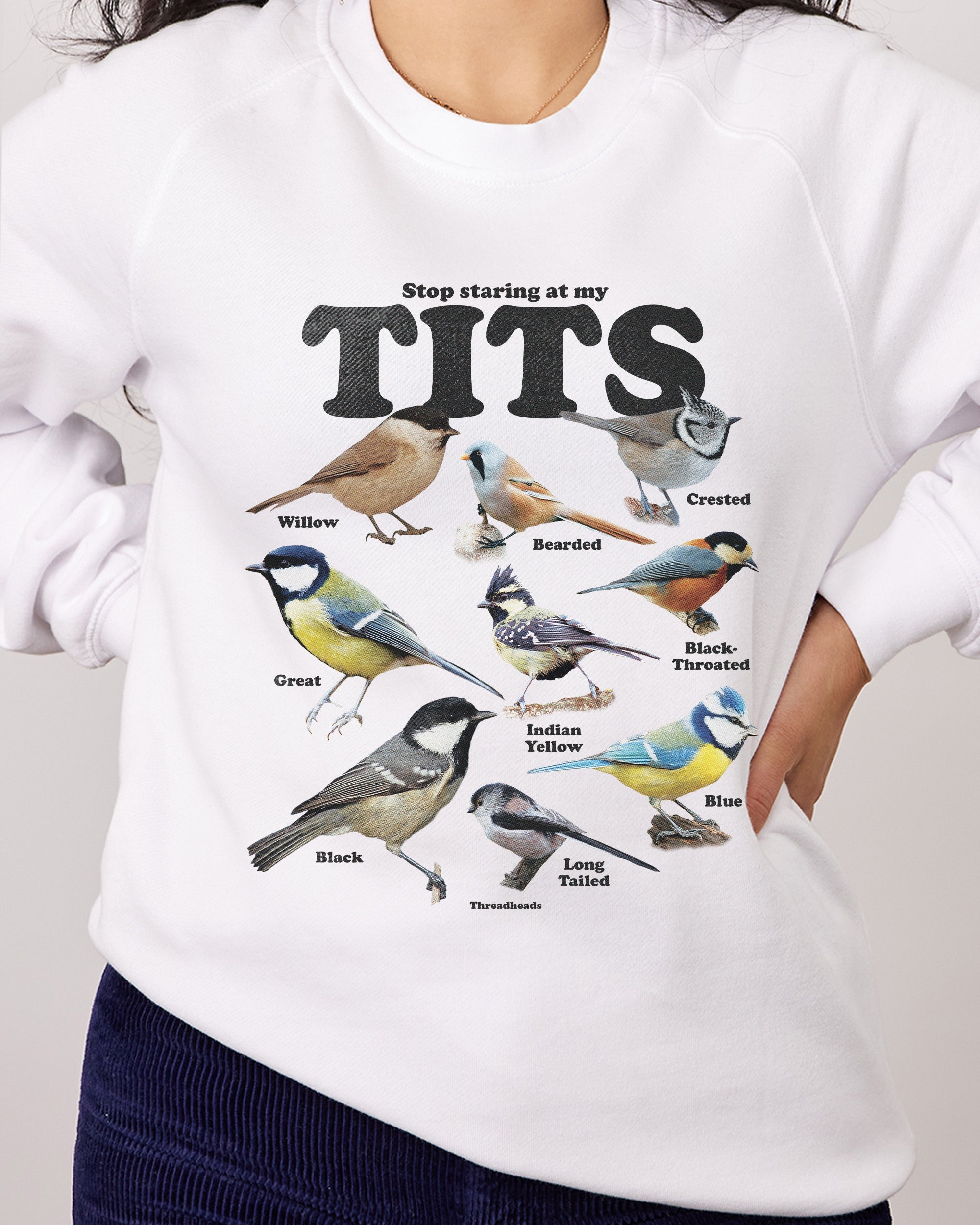 Stop Staring At My Tits Jumper Australia Online White