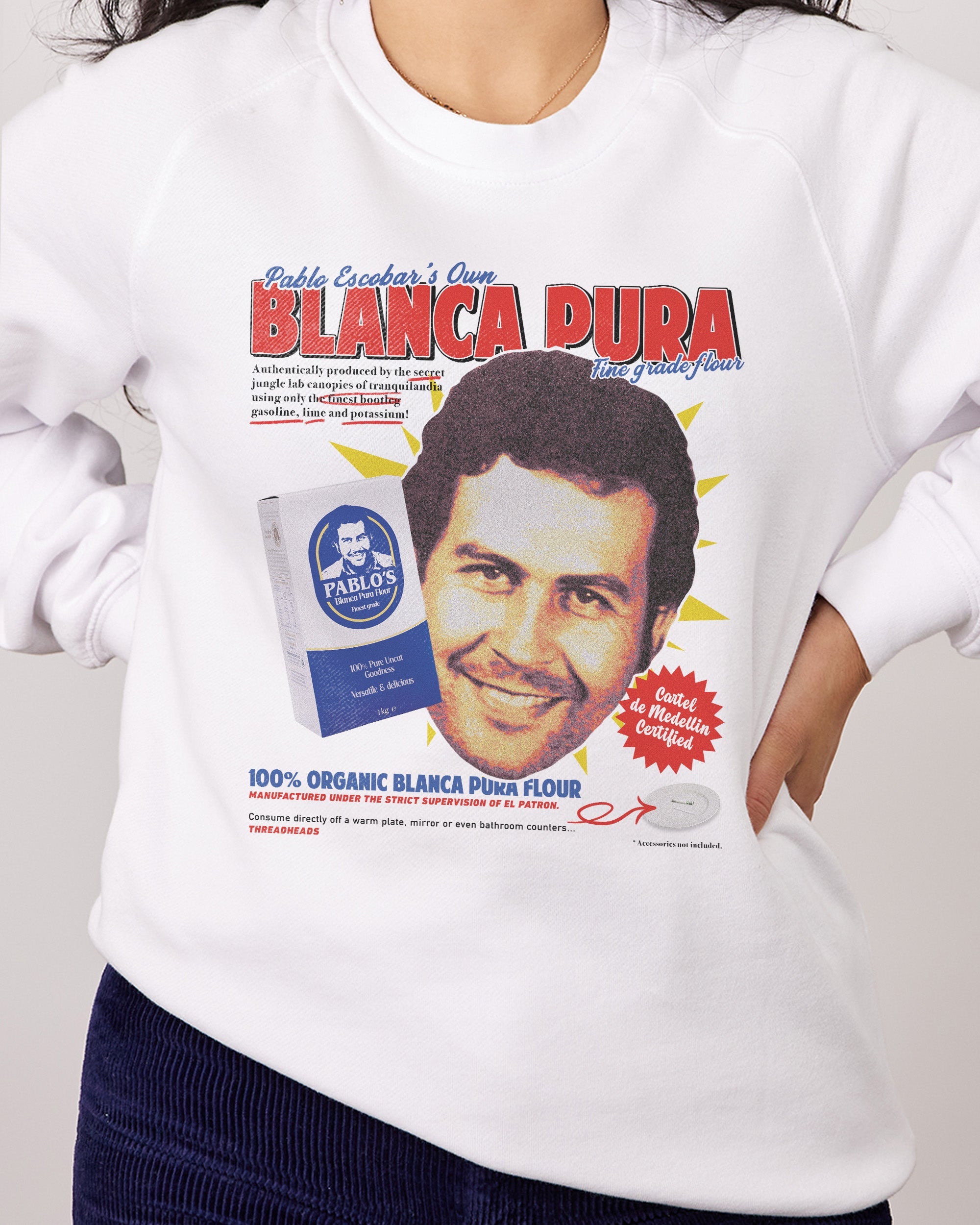 Pablo Escobar's Blanca Flour Jumper Australia Online White