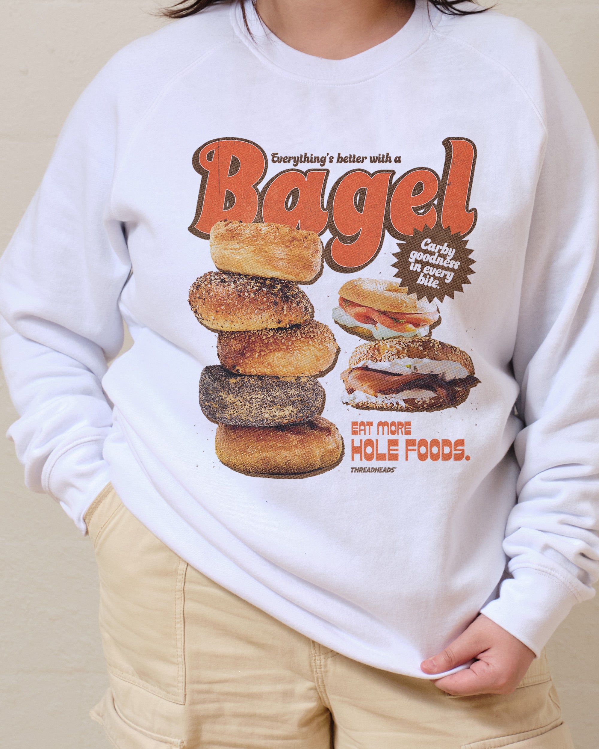 Everything's Better with a Bagel Jumper Australia Online White