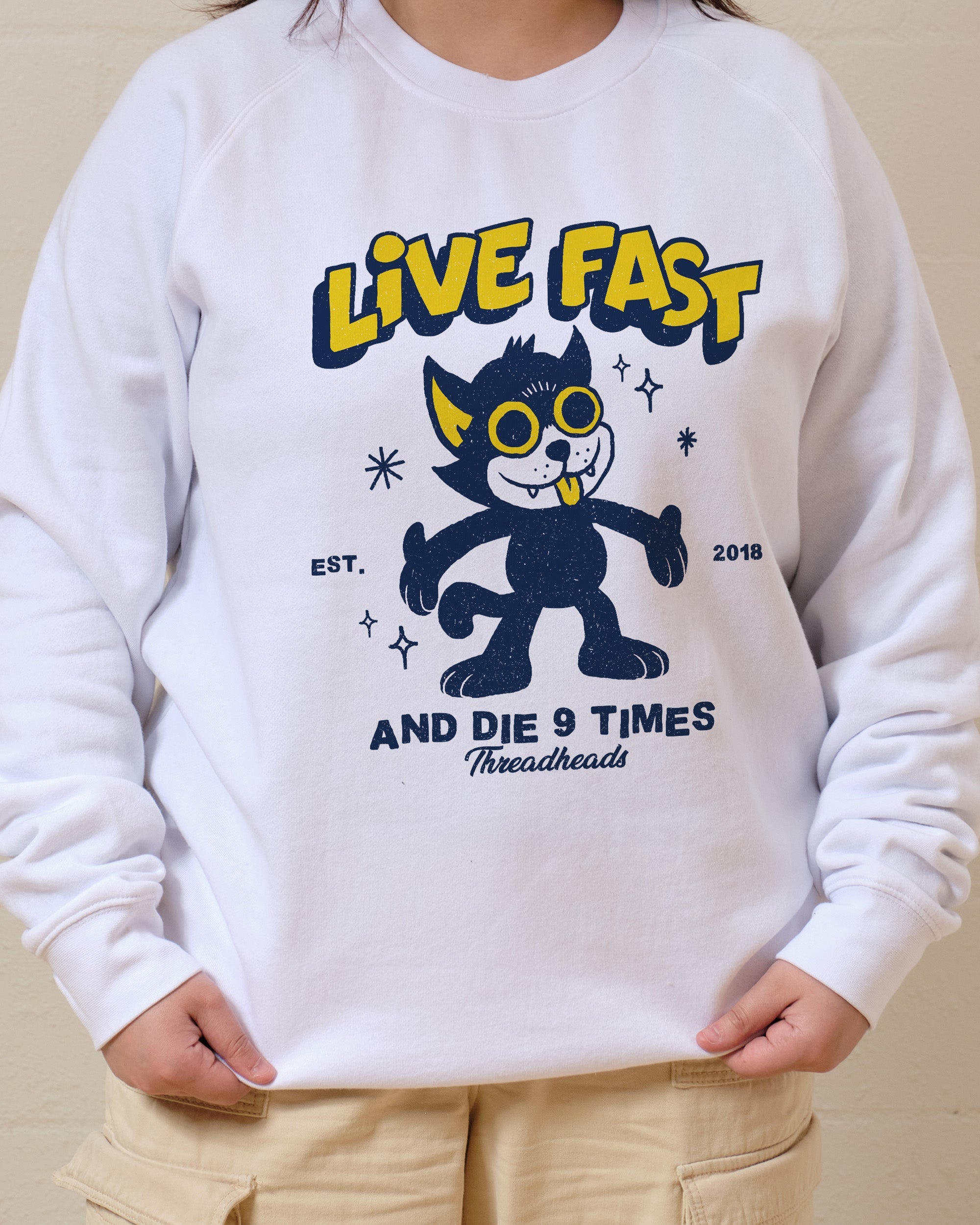 Live Fast and Die Nine Times Jumper Australia Online White