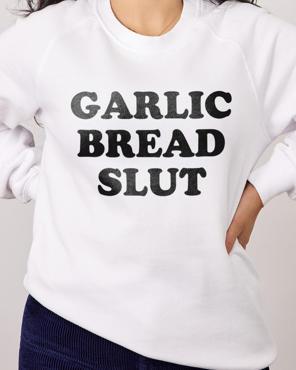 Garlic Bread Slut Jumper Australia Online White