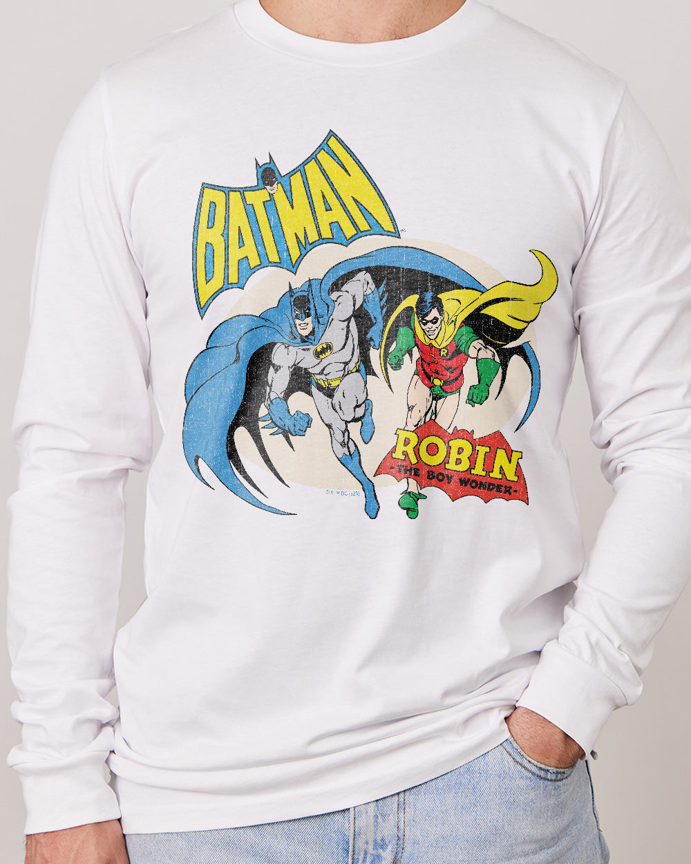 Batman and Robin The Boy Wonder Long Sleeve Australia Online #colour_white