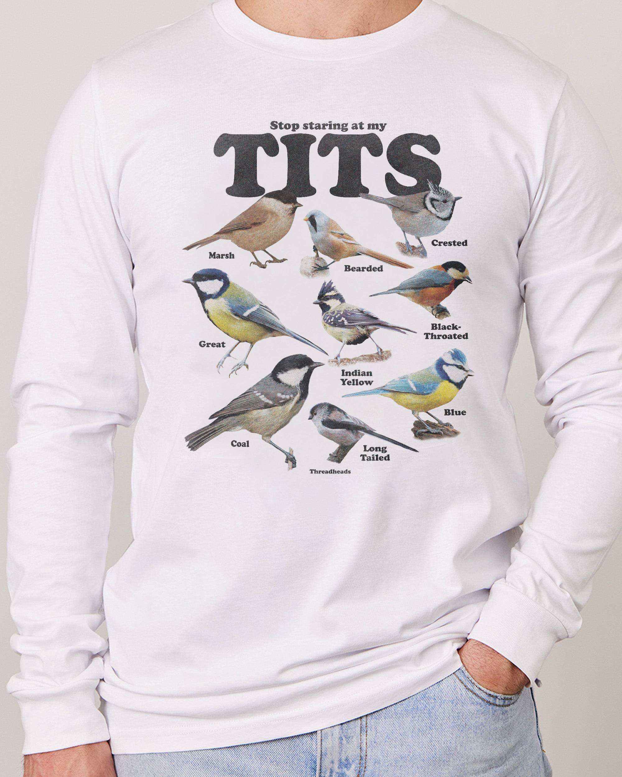 Stop Staring At My Tits Long Sleeve Australia Online White