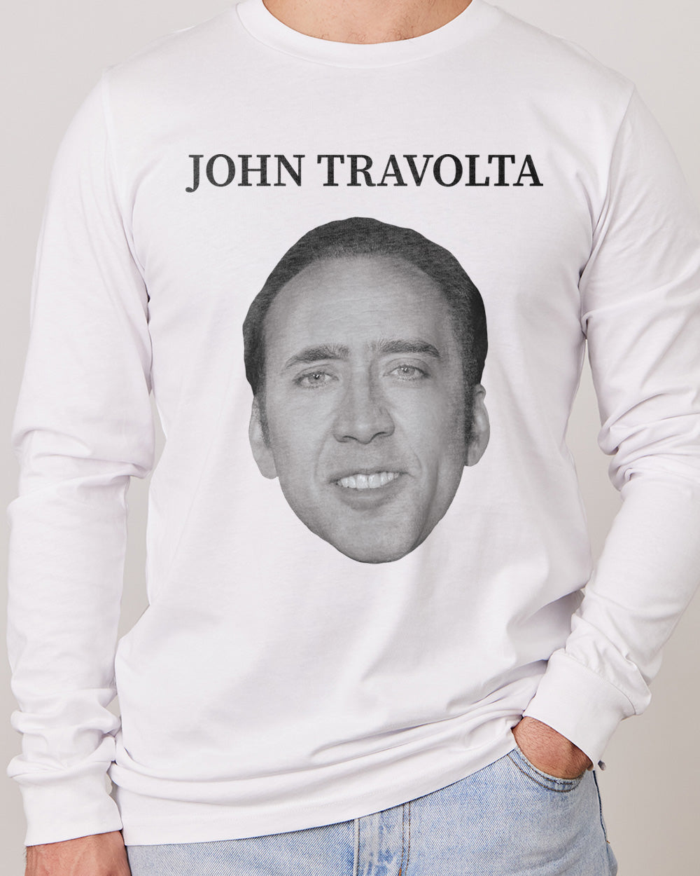 John Travolta Long Sleeve Australia Online White
