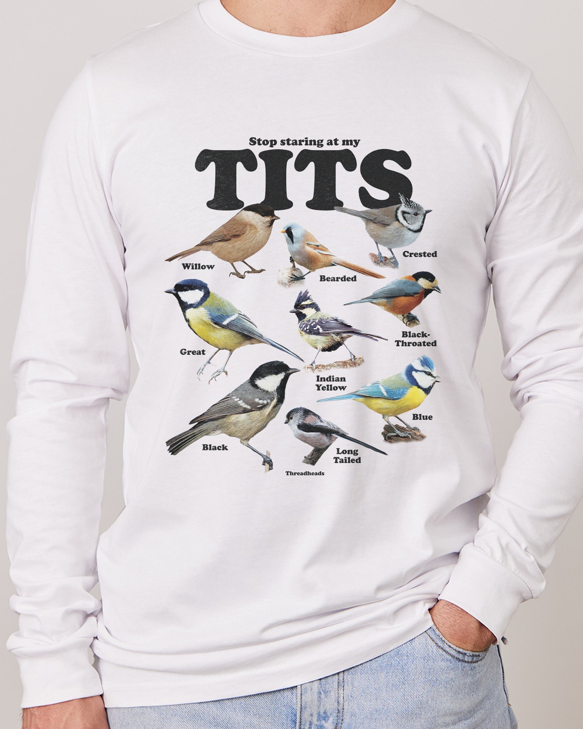 Stop Staring At My Tits Long Sleeve Australia Online White