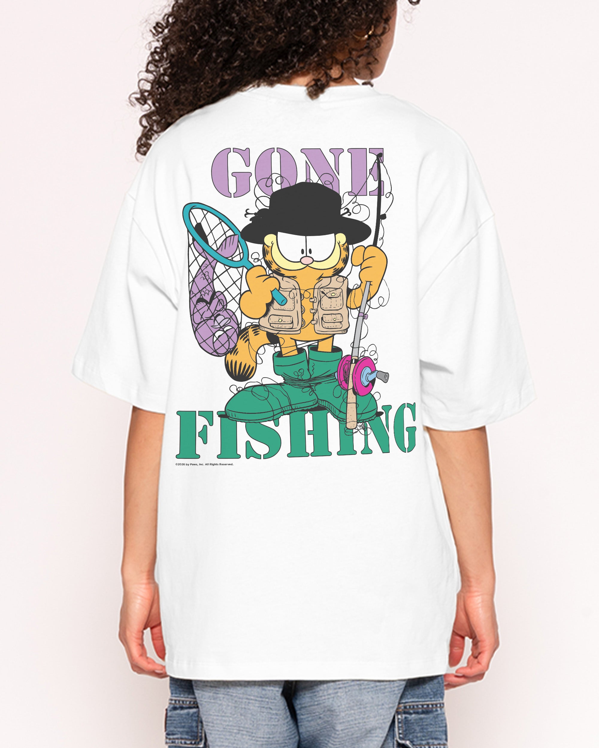 Gone Fishing White Oversized Tee