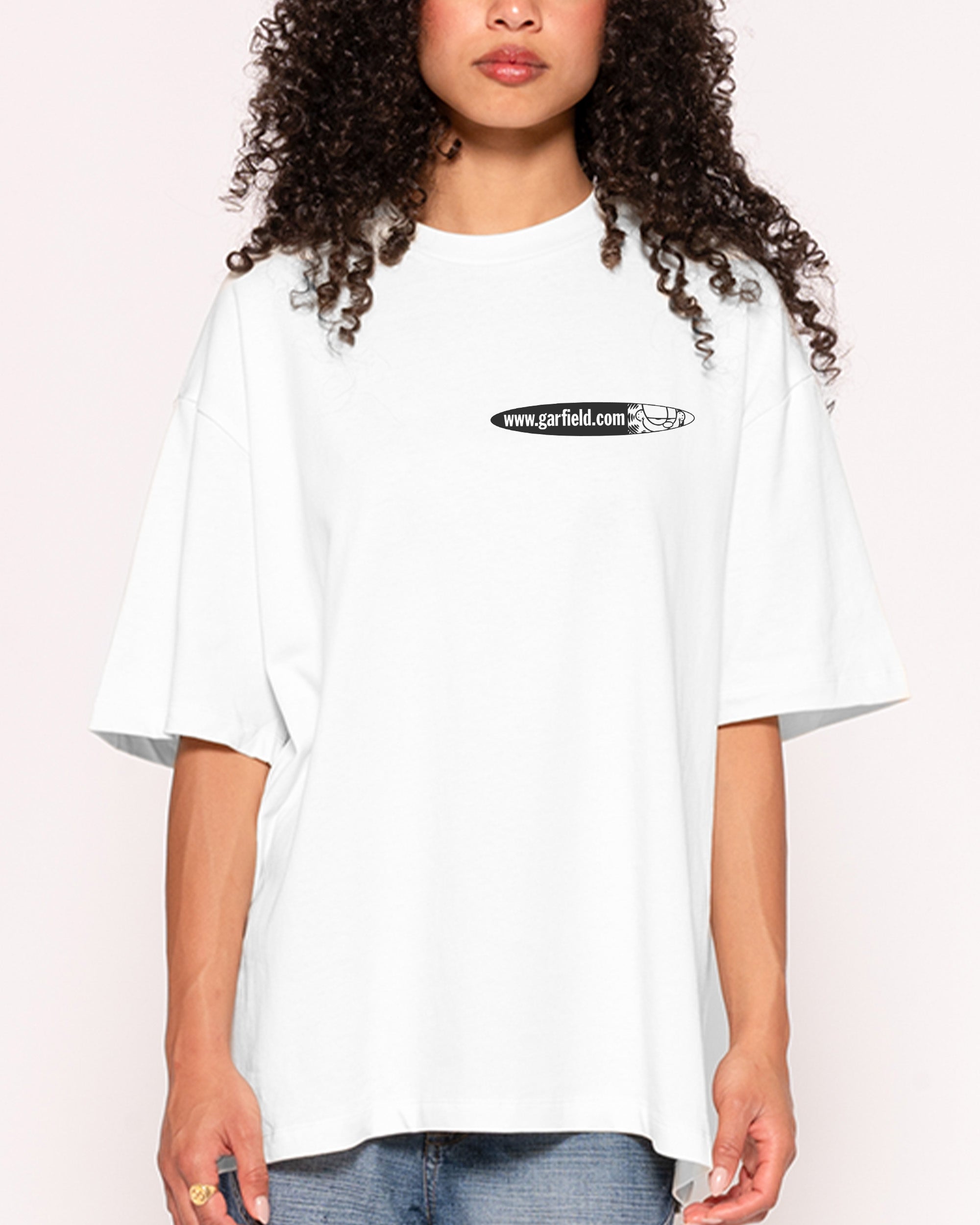 Catvertisment White Oversized Tee