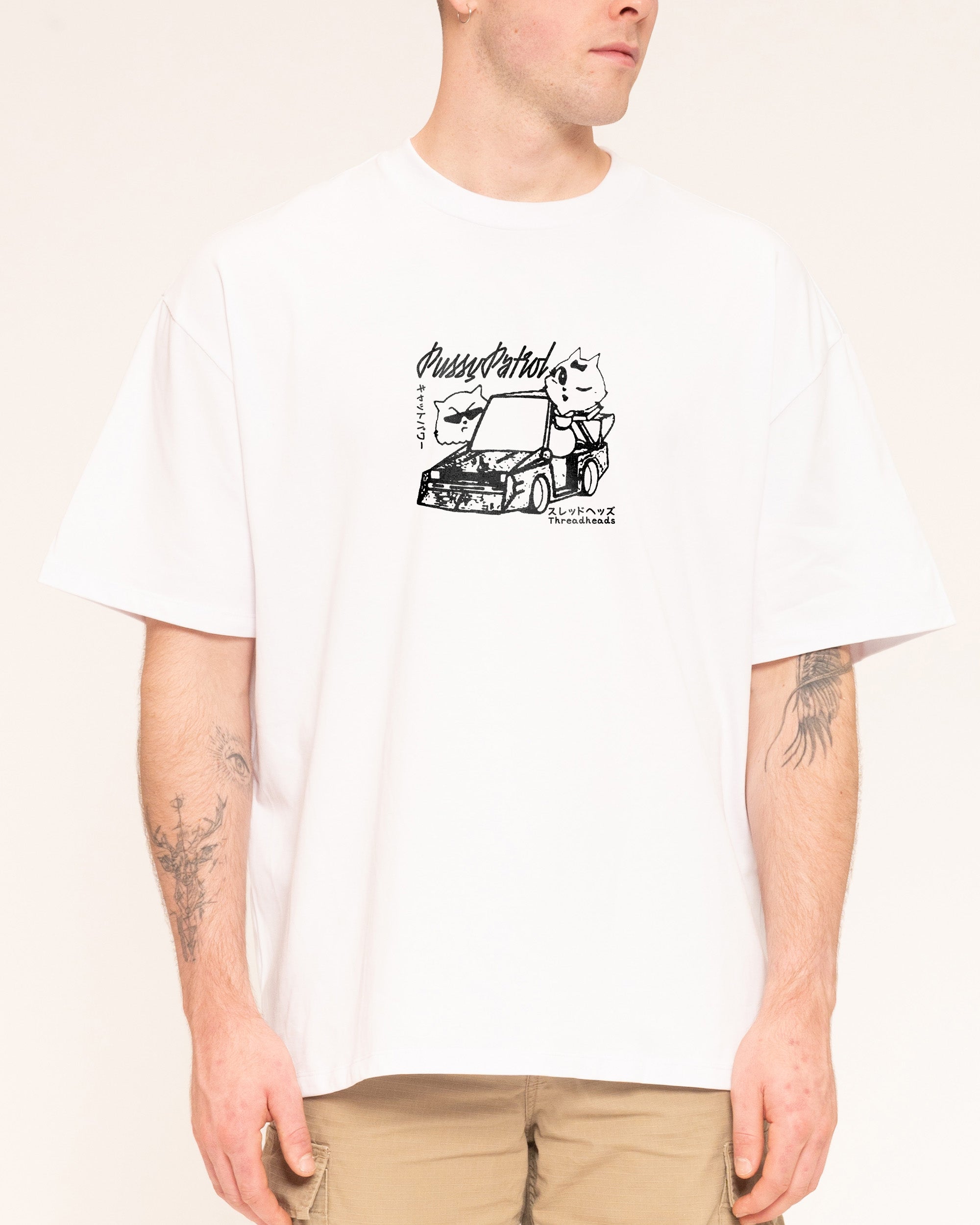 Pussy Patrol White Oversized Tee