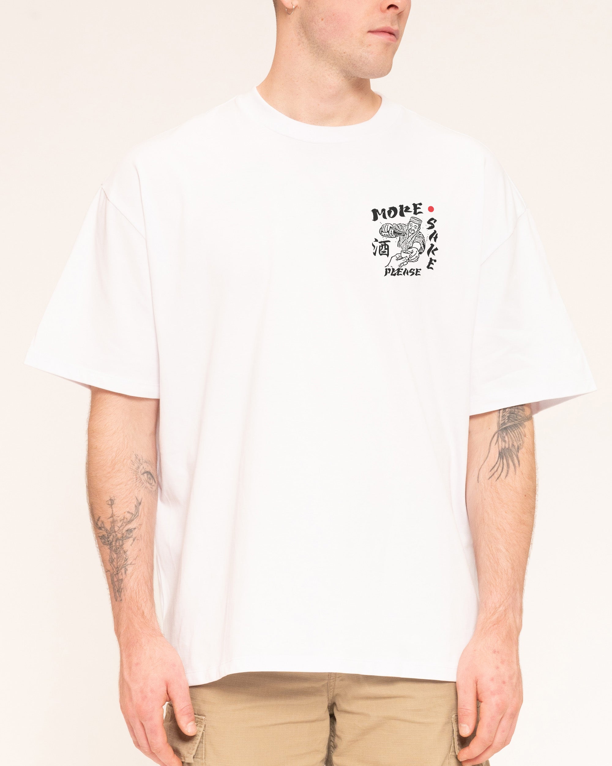 More Sake Please White Oversized Tee