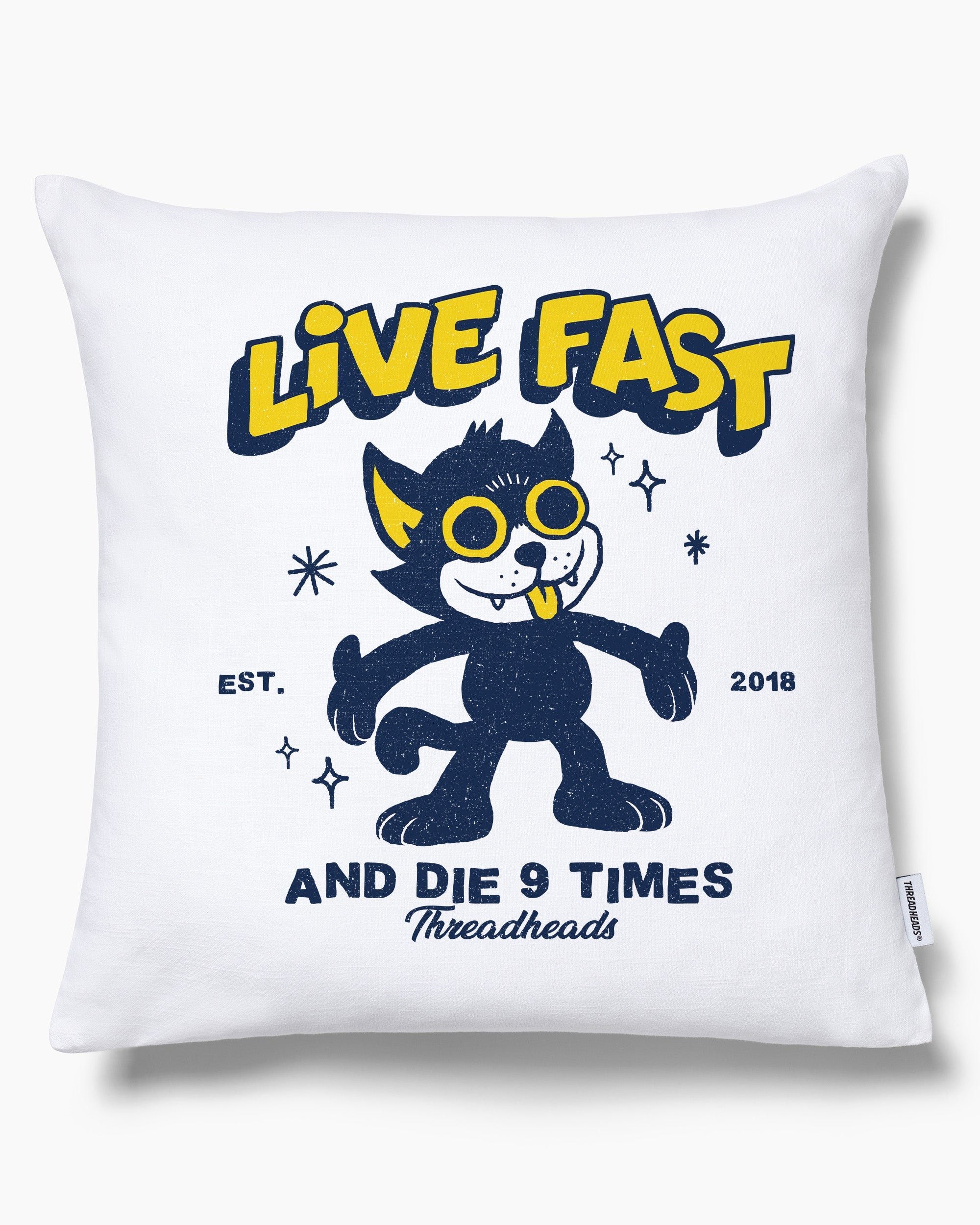 Live Fast and Die Nine Times Cushion Australia Online White