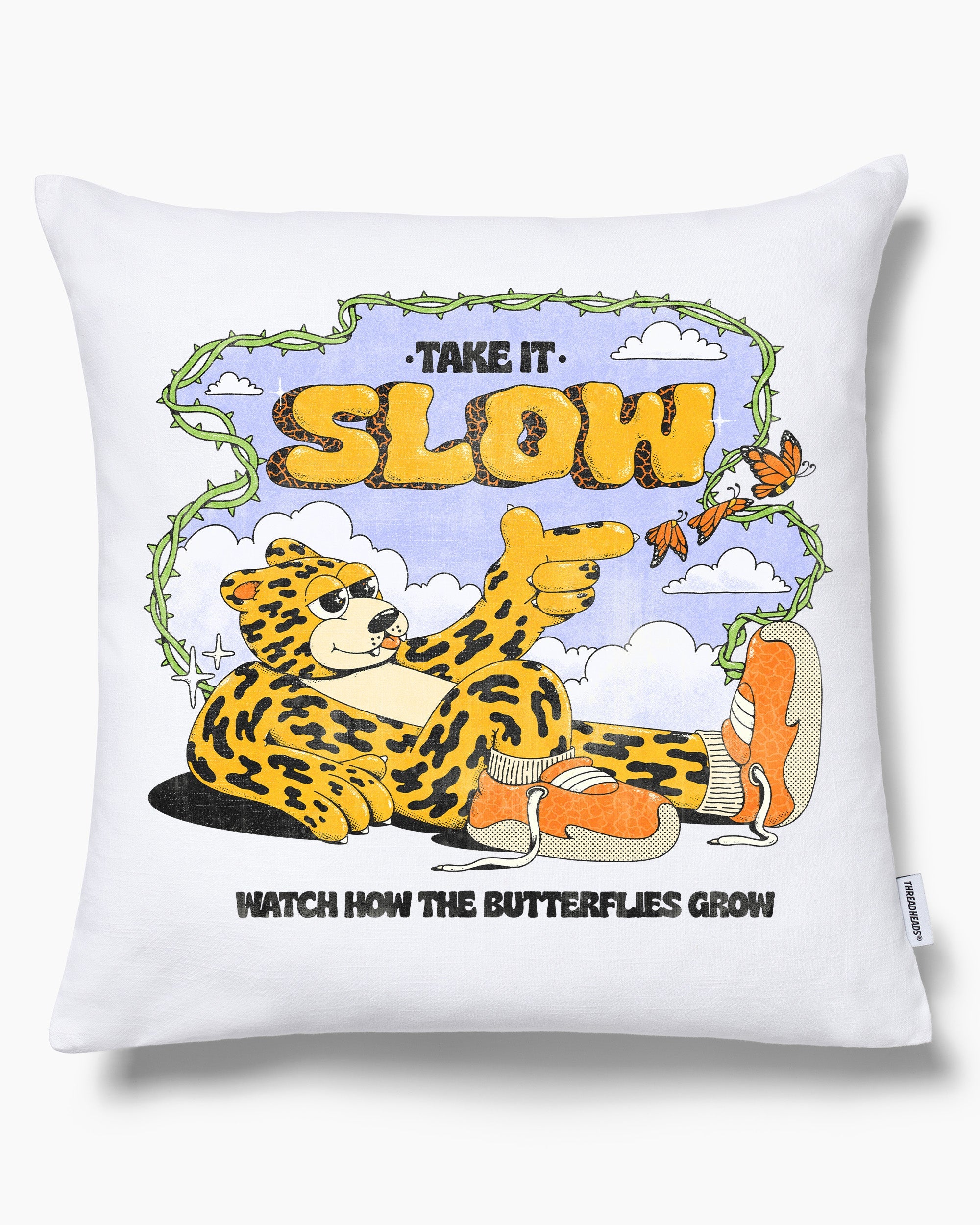 Take It Slow Cushion Australia Online White