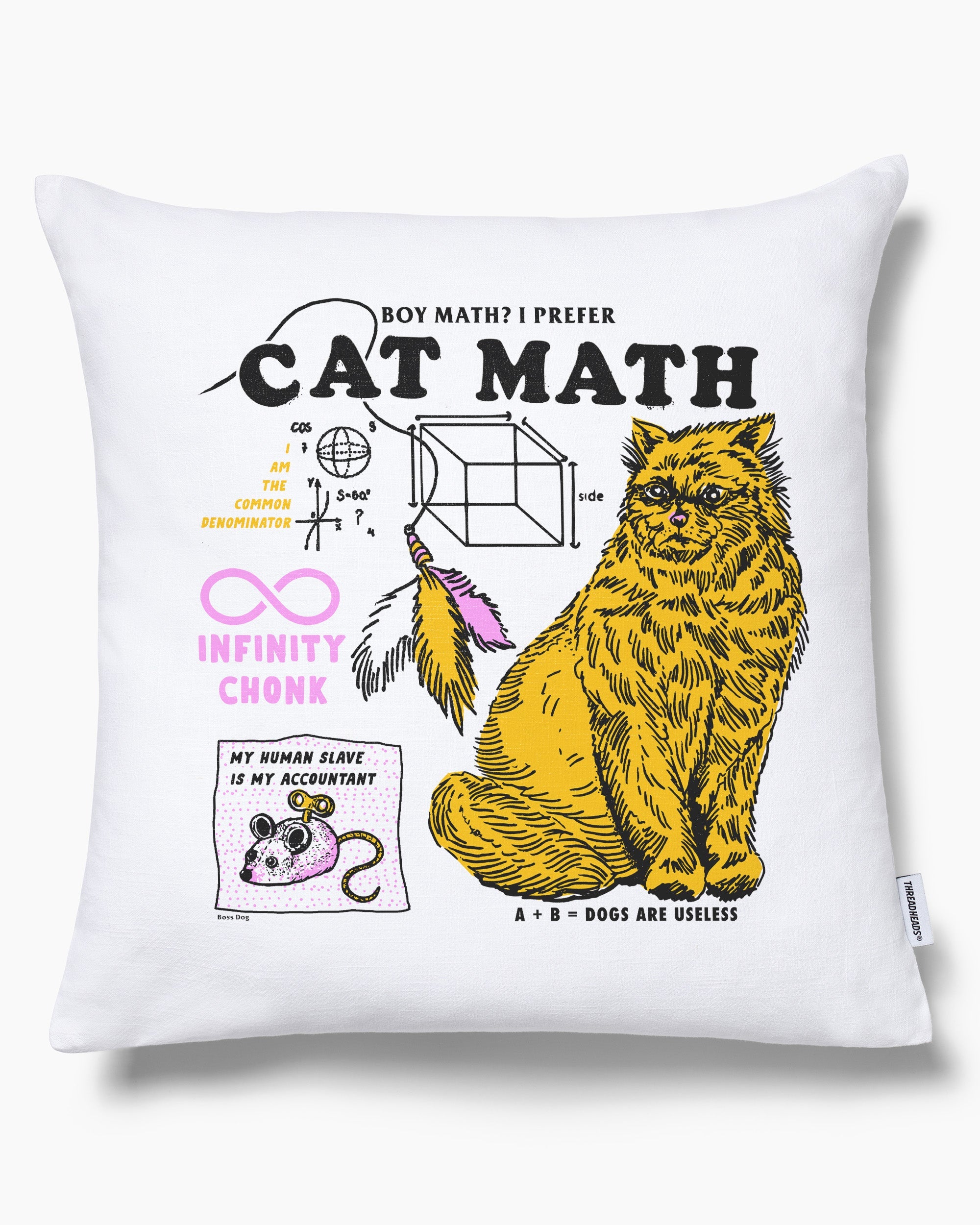 Cat Math Cushion Australia Online White