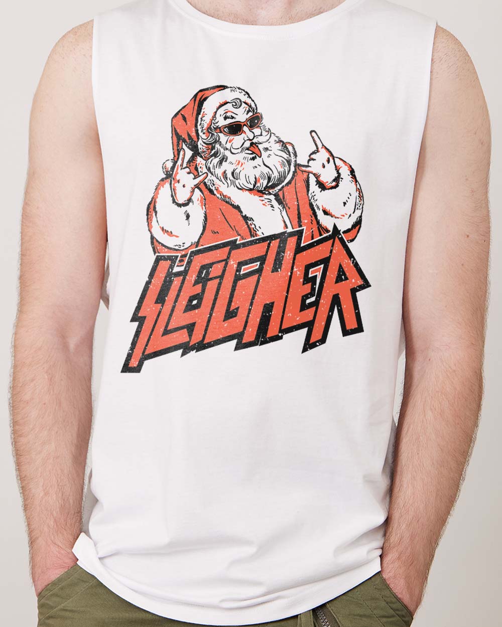 Santa Sleigher Tank Australia Online White