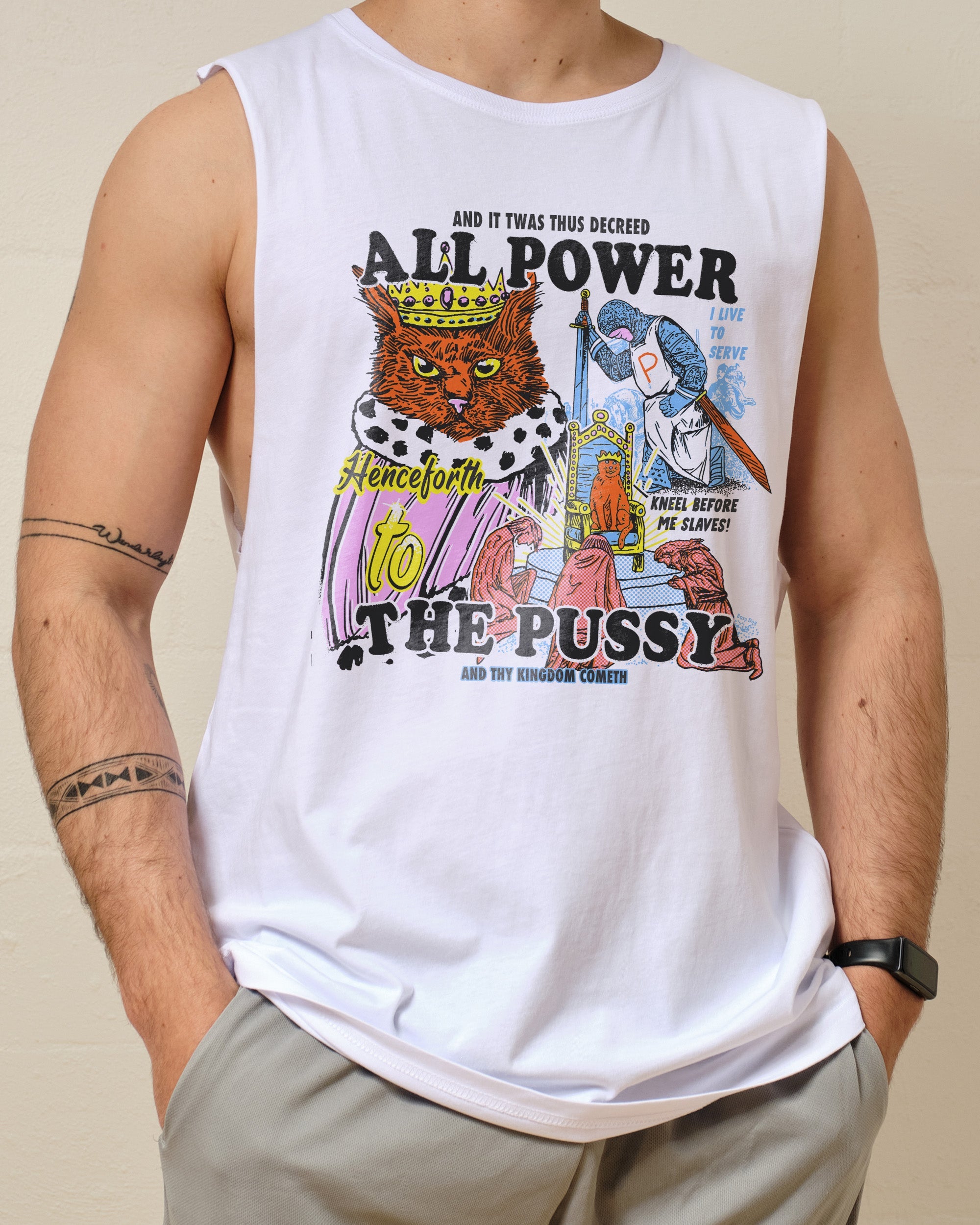 All Power To The Pussy Tank Australia Online White