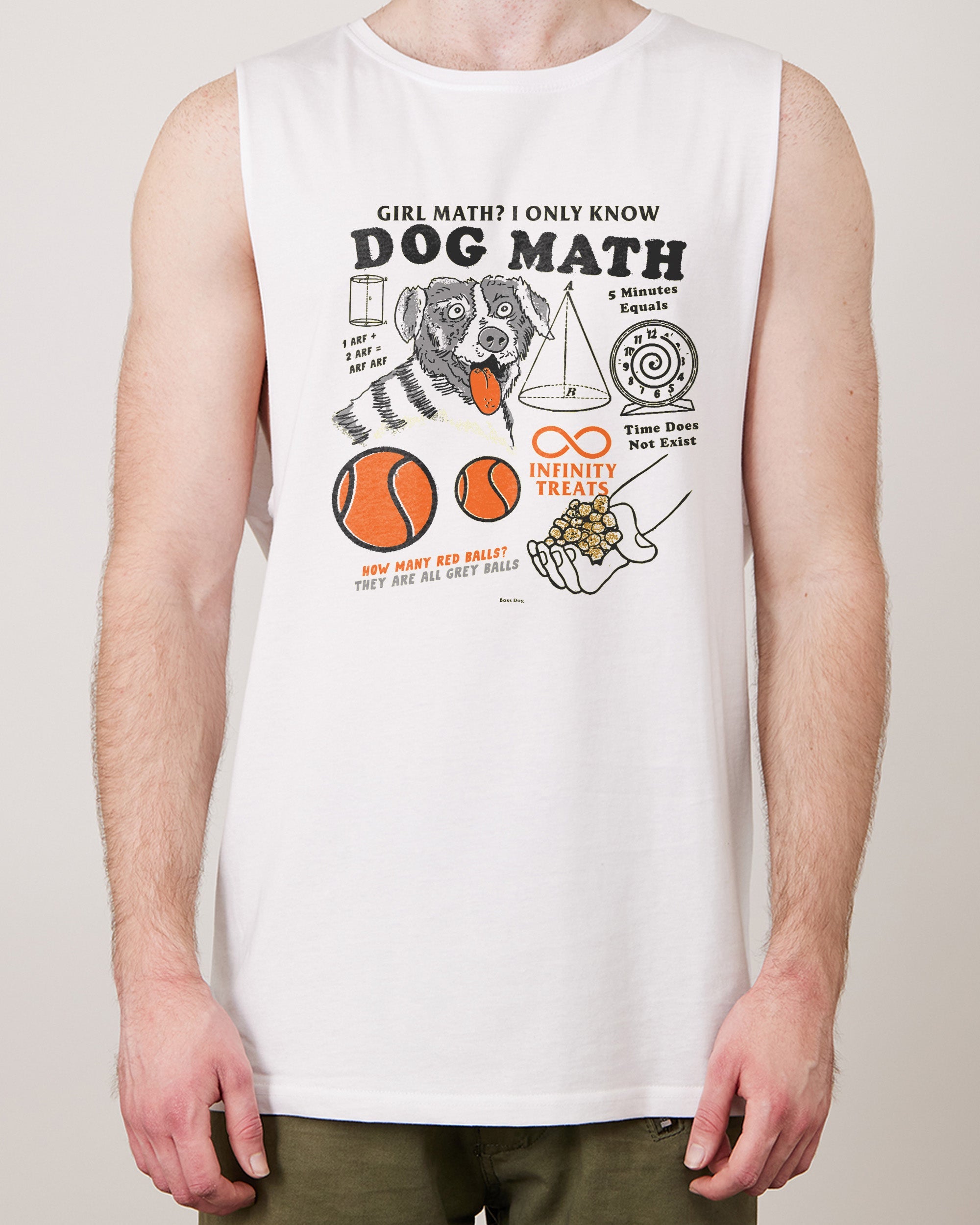 Dog Math Tank Australia Online White